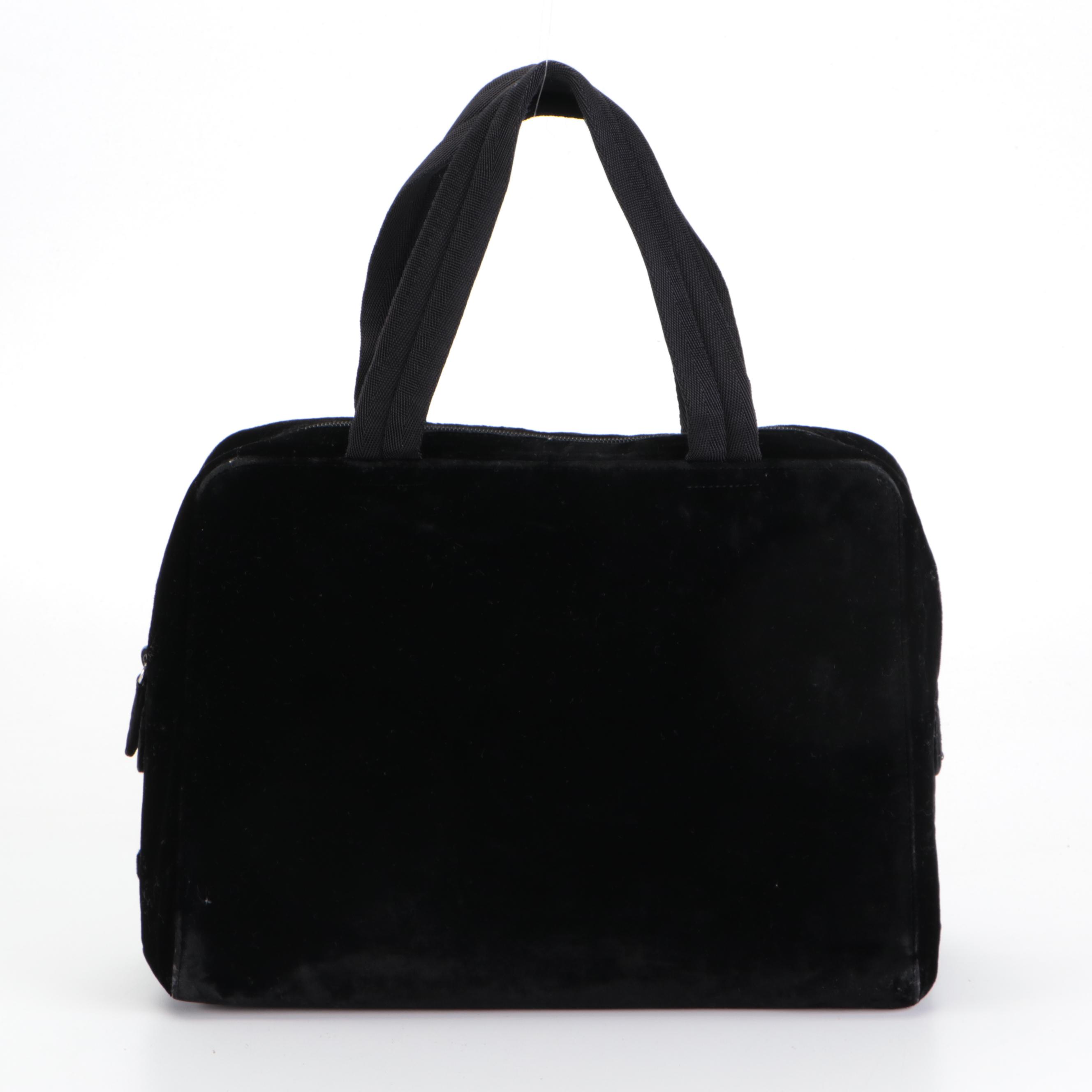 Prada Handbag in Black Velvet