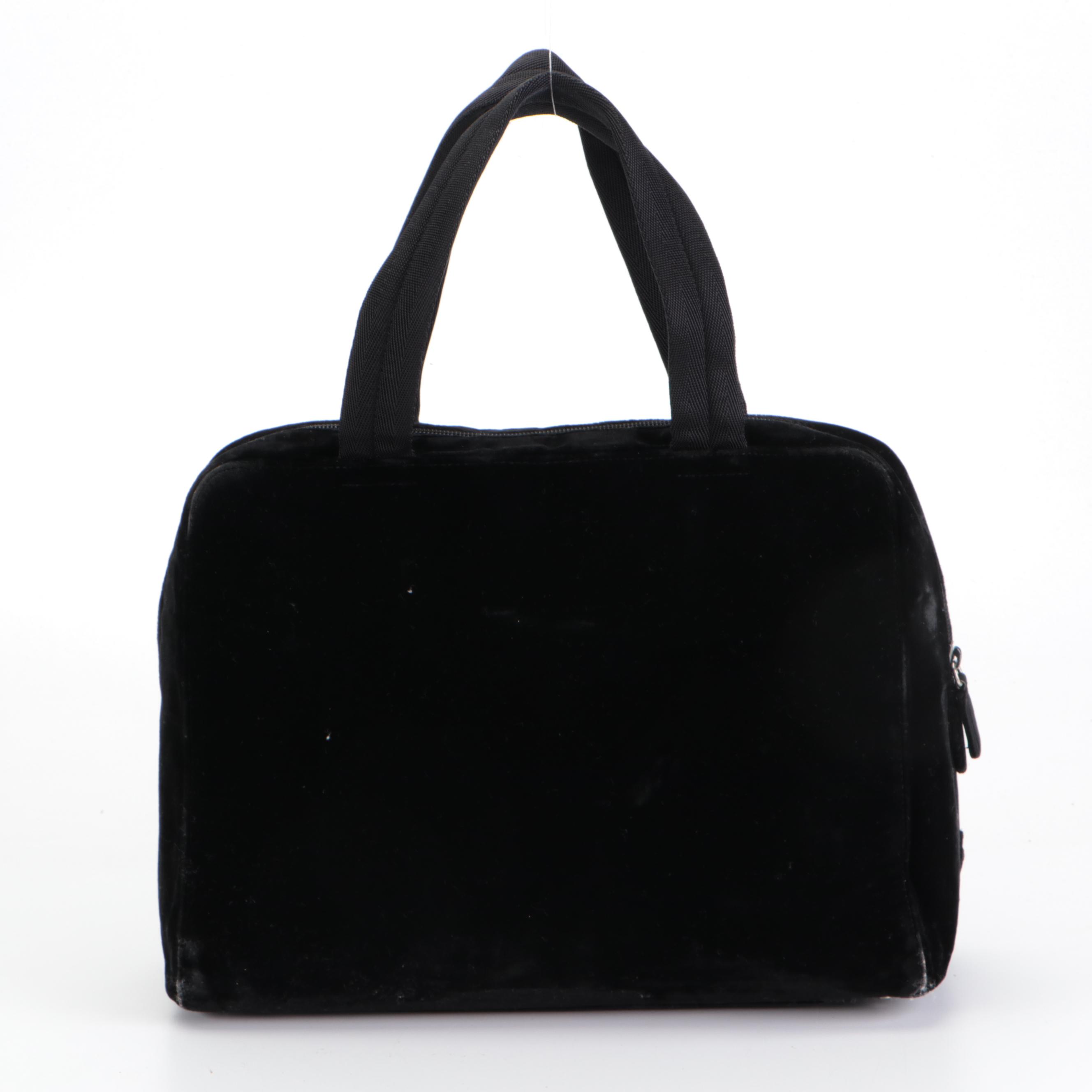 Prada Handbag in Black Velvet