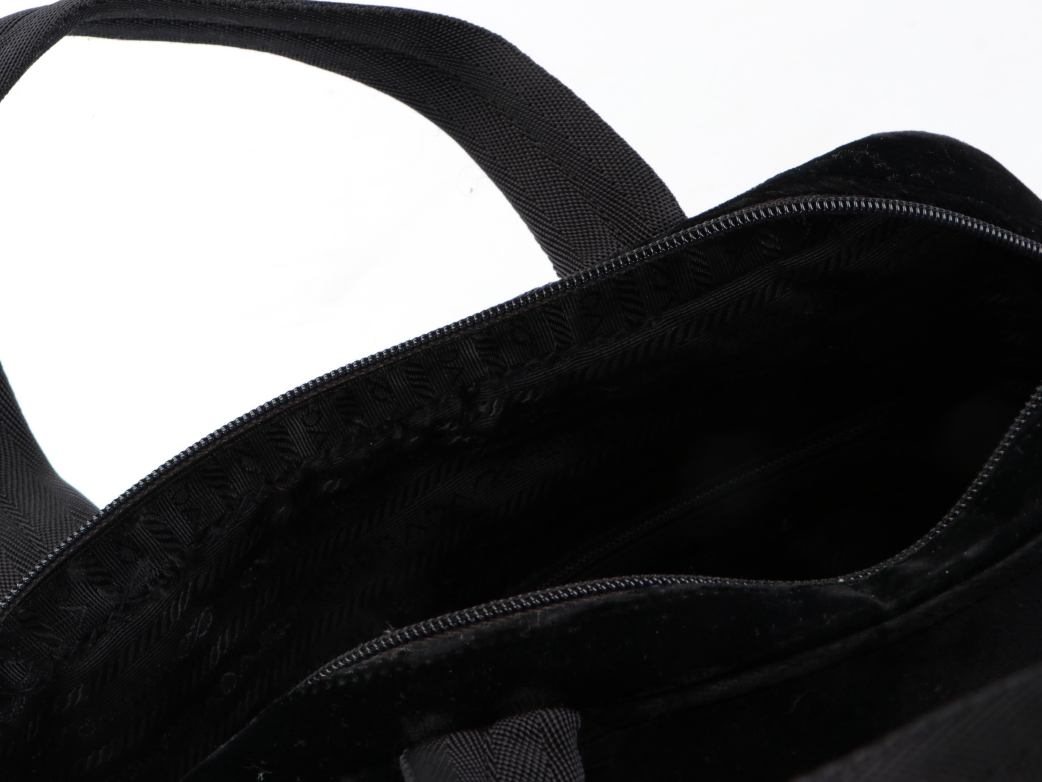 Prada Handbag in Black Velvet