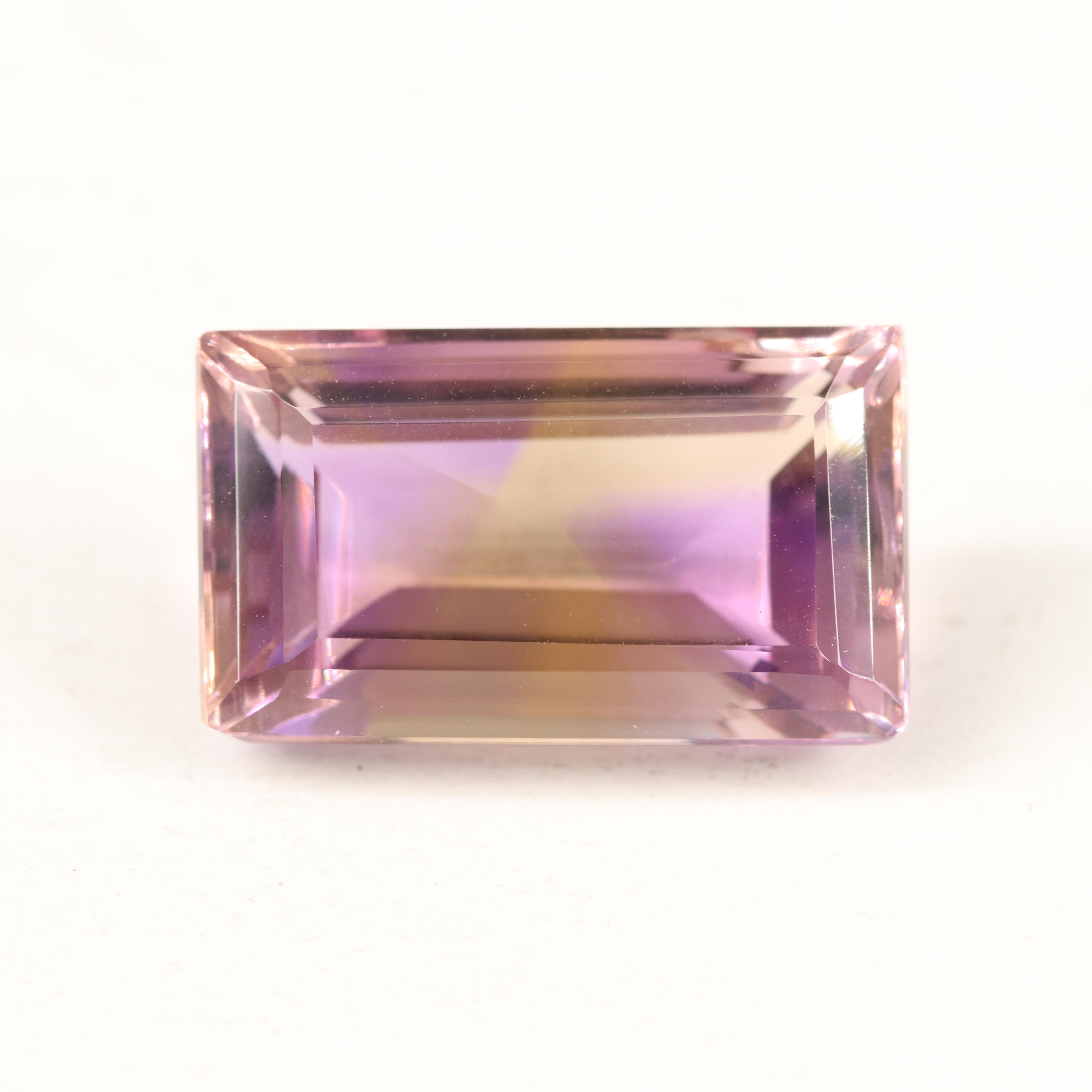 Loose 22.92 CT Rectangular Faceted Ametrine