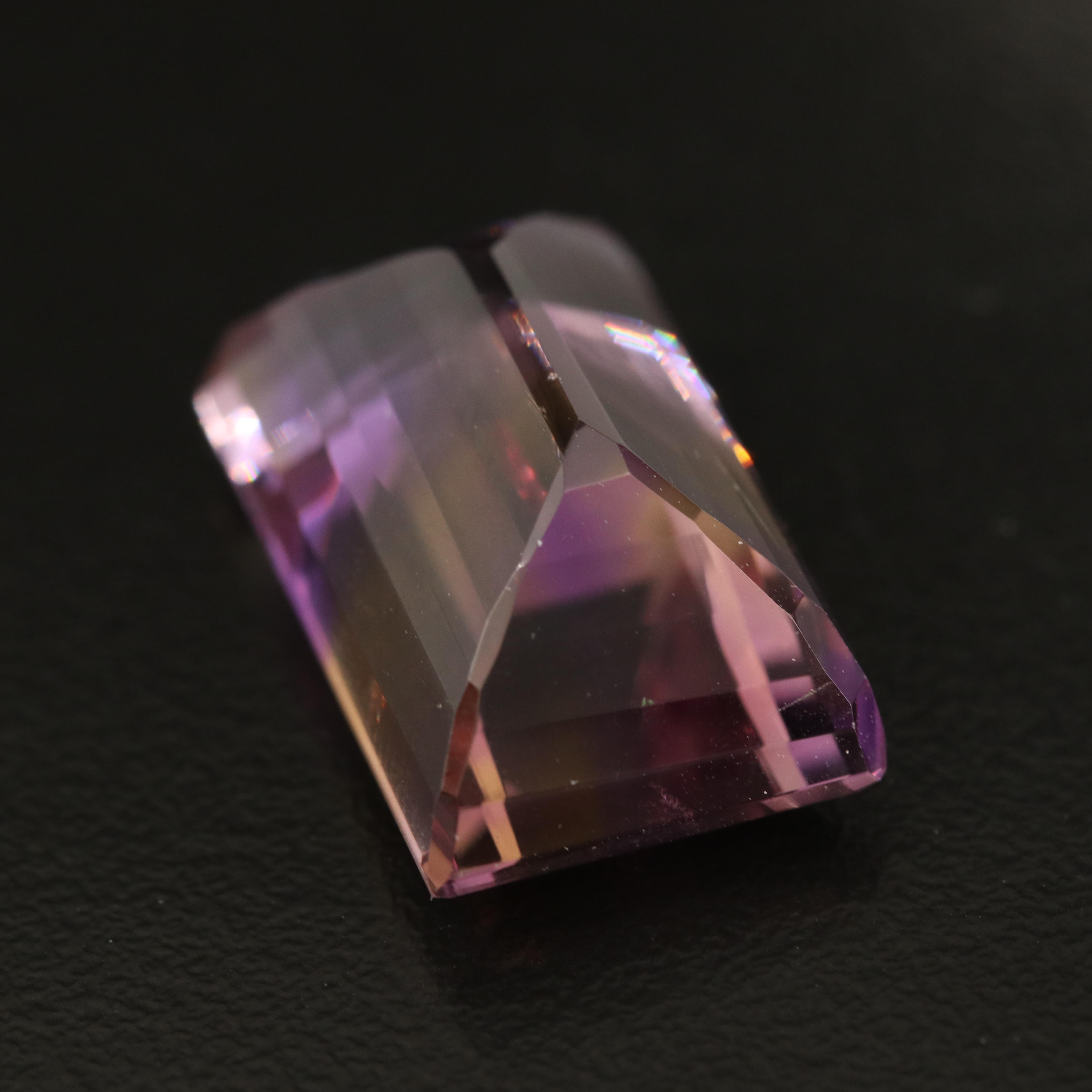 Loose 22.92 CT Rectangular Faceted Ametrine