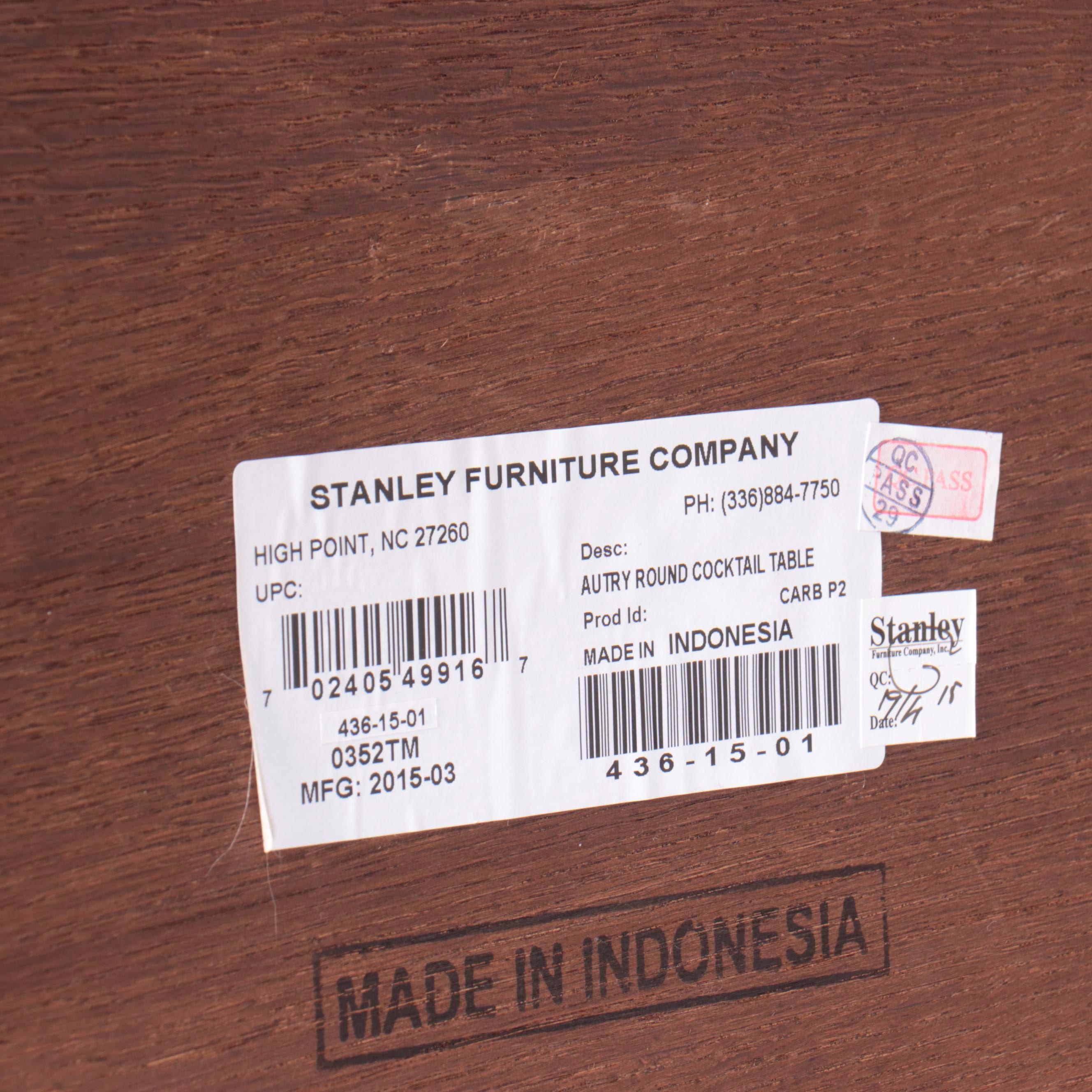 Stanley Furniture Company "Autry" Walnut-Veneered and Gilt Metal Coffee Table