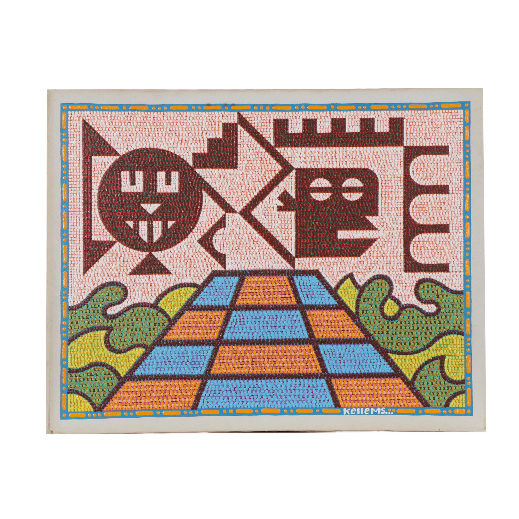 Jerry Kellems Abstract Acrylic Painting