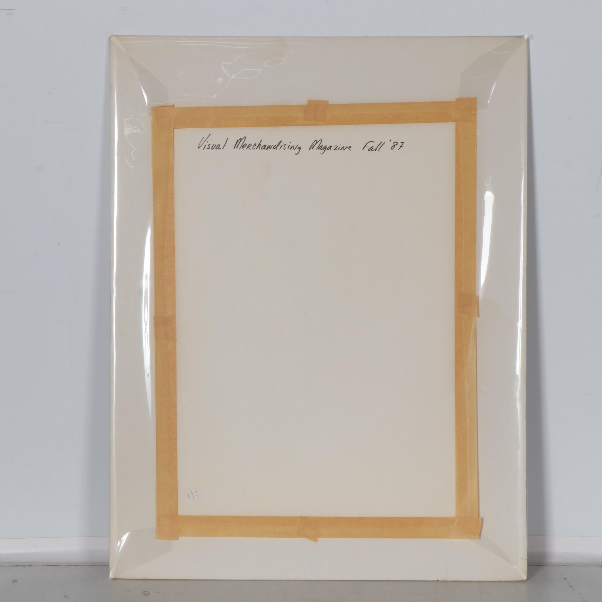 Margaret Voelker-Ferrier Mixed Media Drawing of Fashion Illustration, 1987