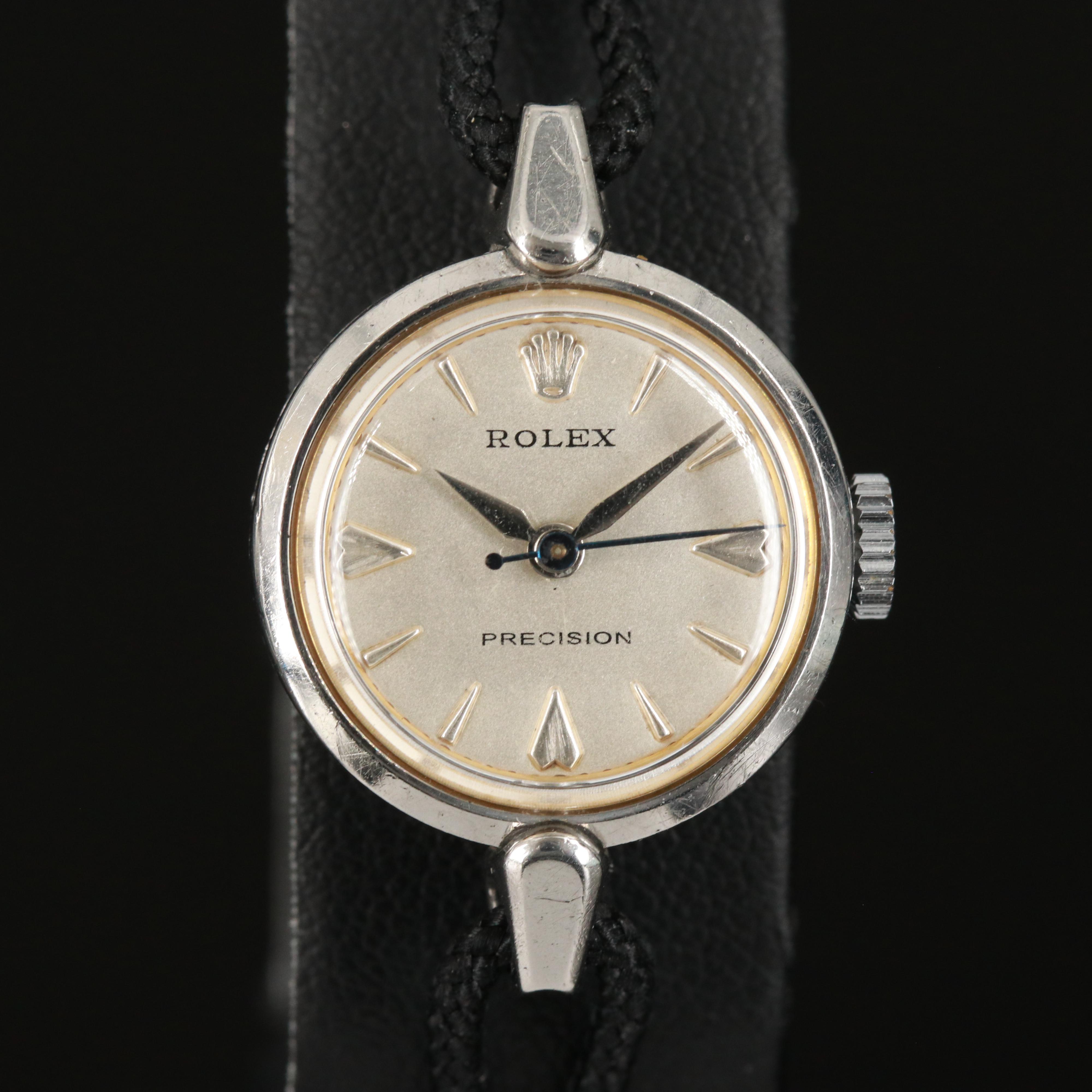 Rolex Precision Stainless Steel Stem Wind Watch