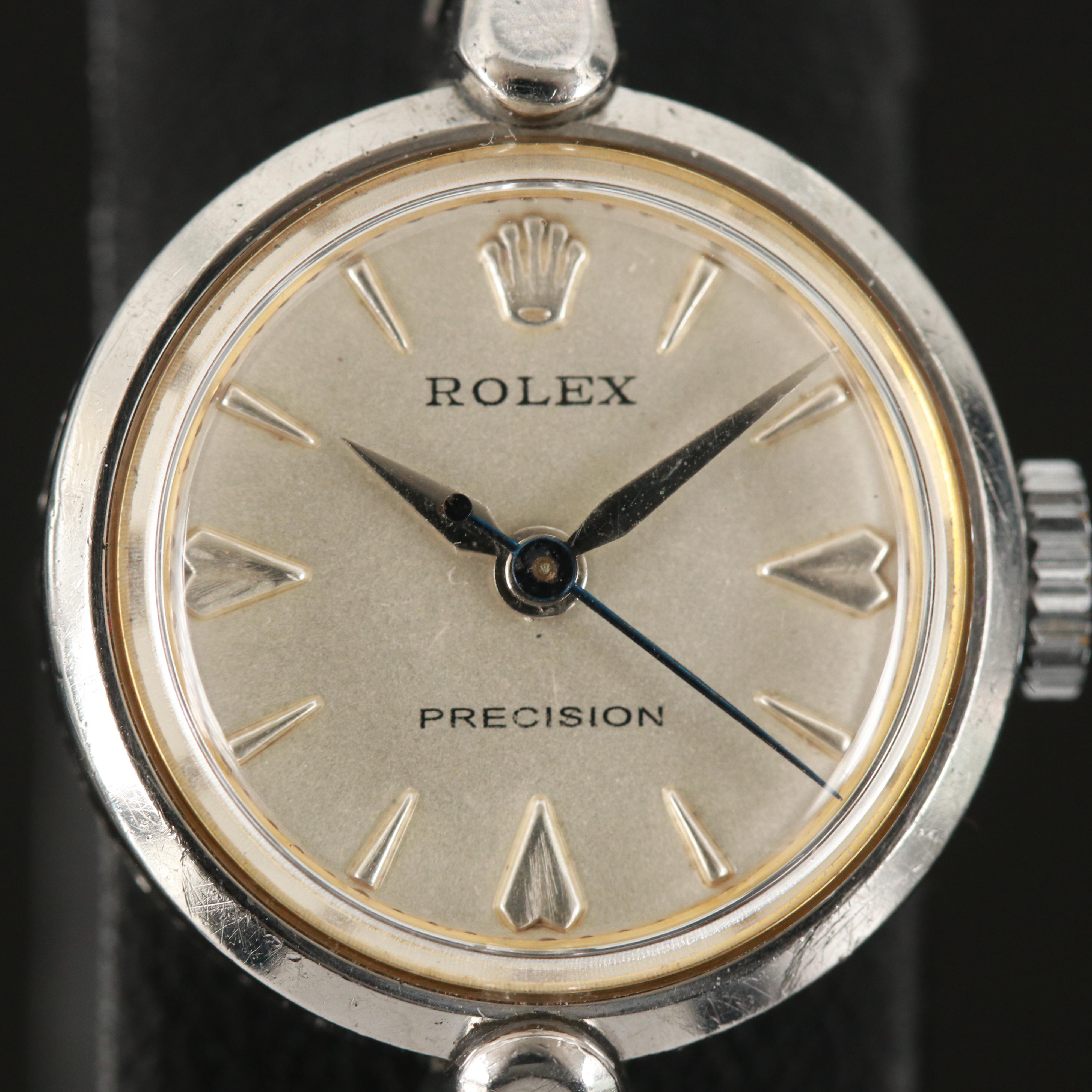 Rolex Precision Stainless Steel Stem Wind Watch