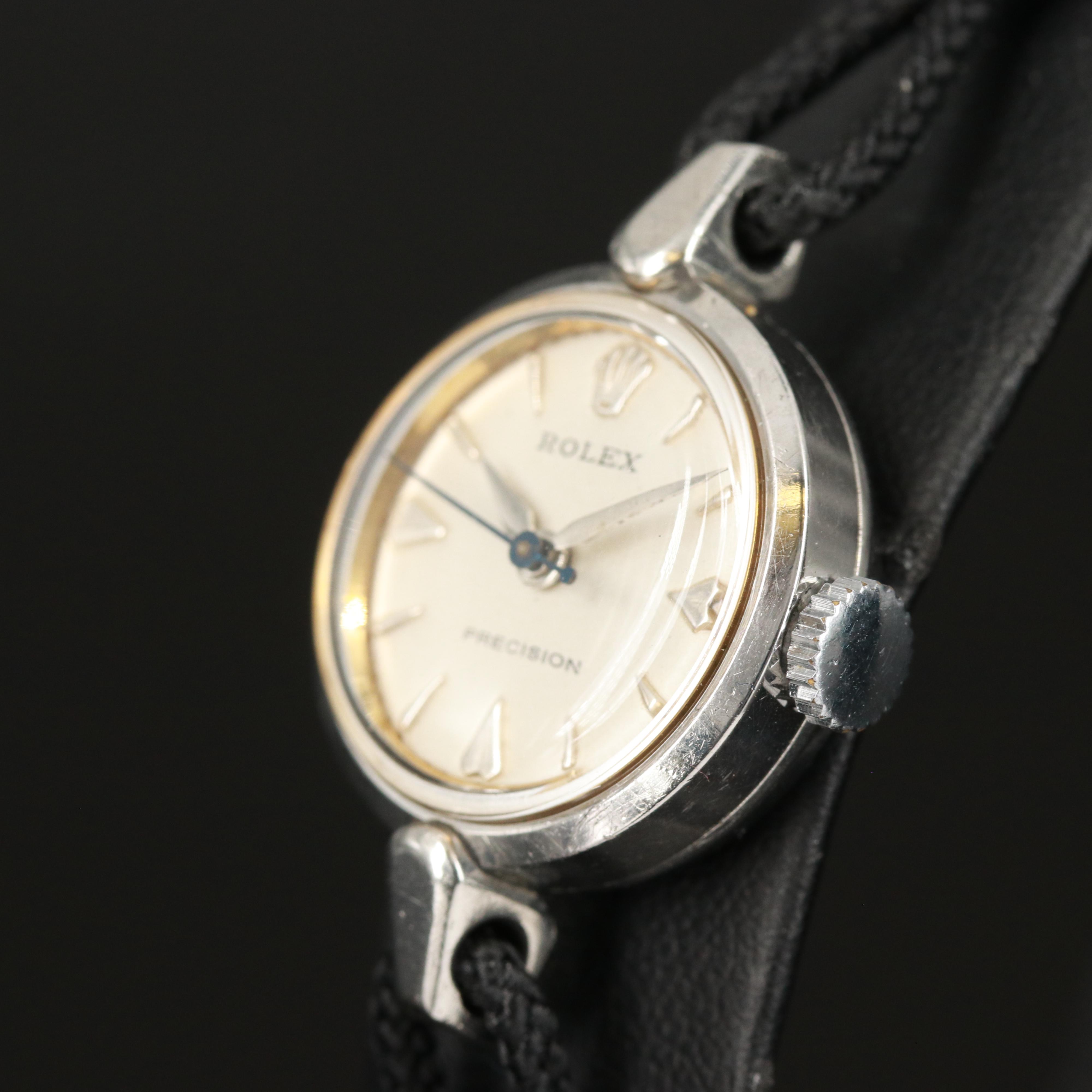 Rolex Precision Stainless Steel Stem Wind Watch