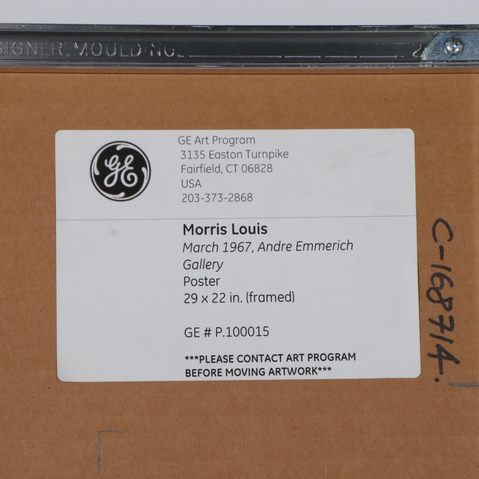 André Emmerich Gallery Offset Lithograph Poster After Morris Louis, 1975