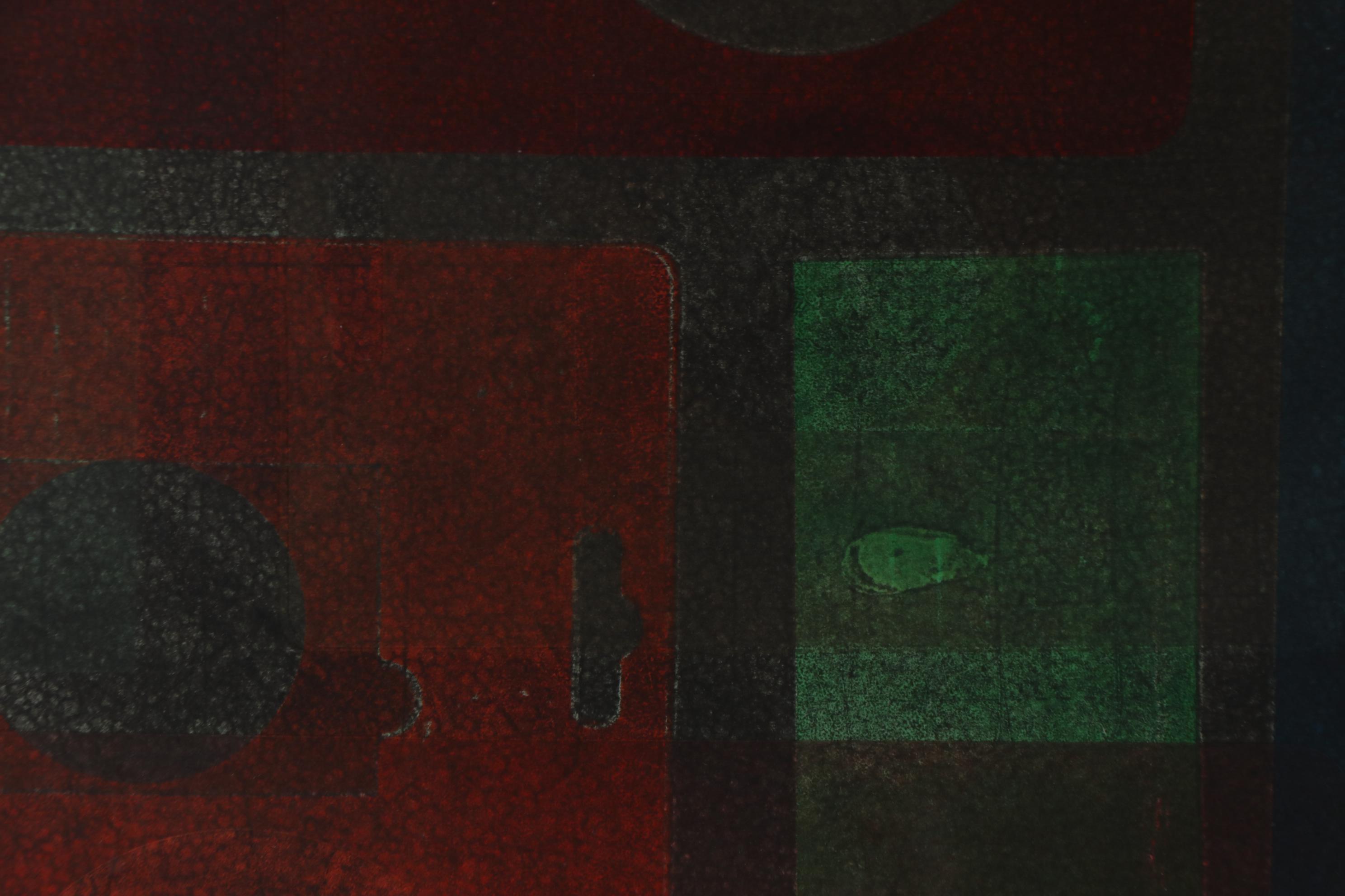 Karen Erla Intaglio Monoprint "Urban Renewal," Circa 1986