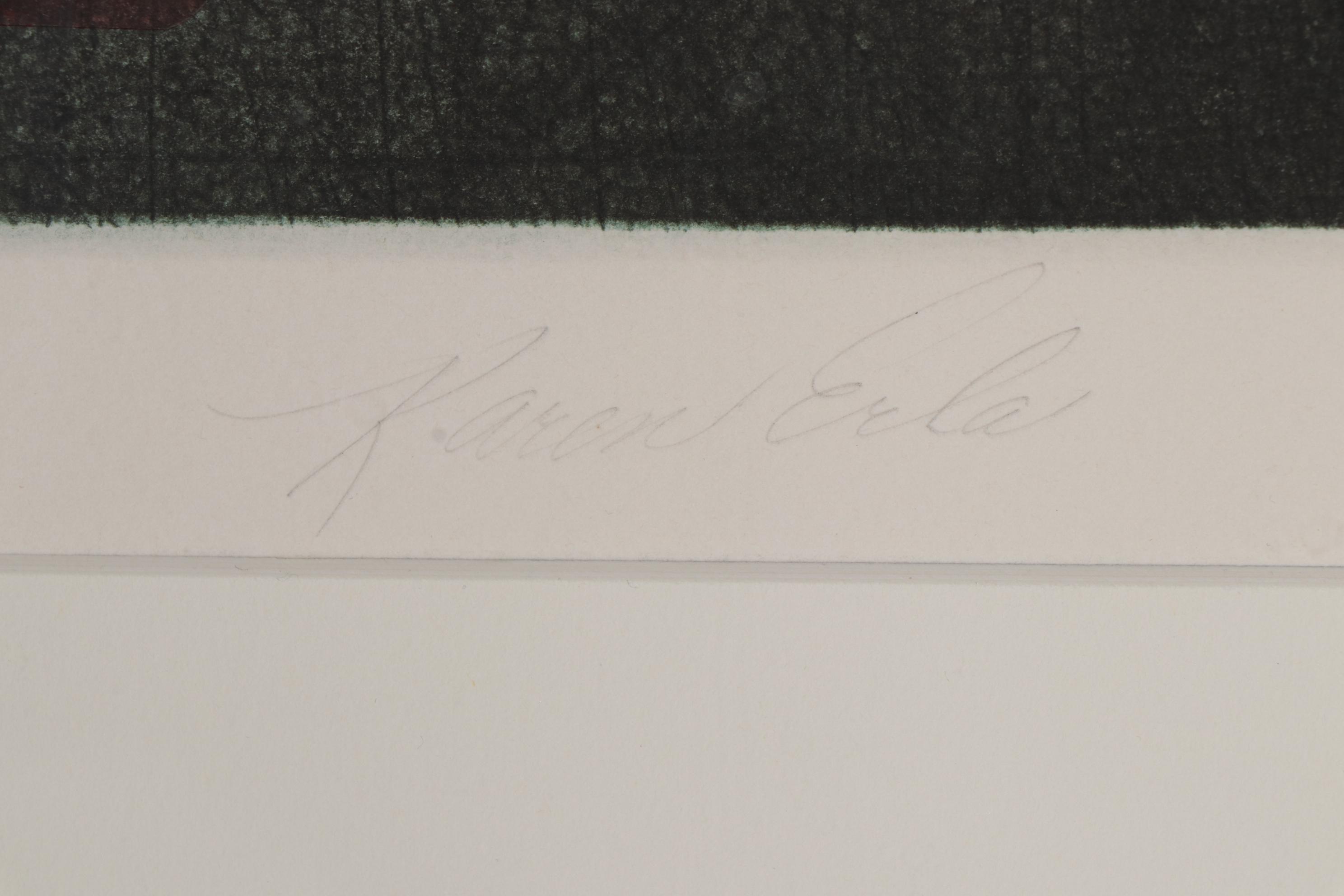 Karen Erla Intaglio Monoprint "Urban Renewal," Circa 1986