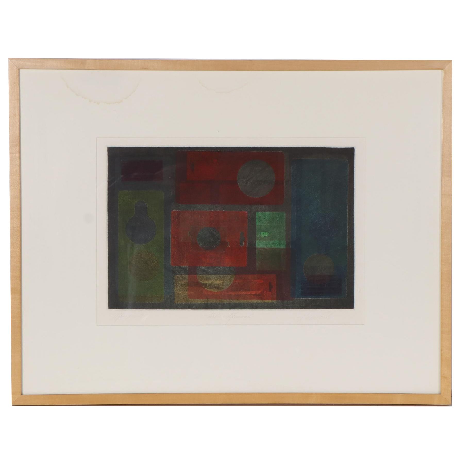 Karen Erla Intaglio Monoprint "Urban Renewal," Circa 1986