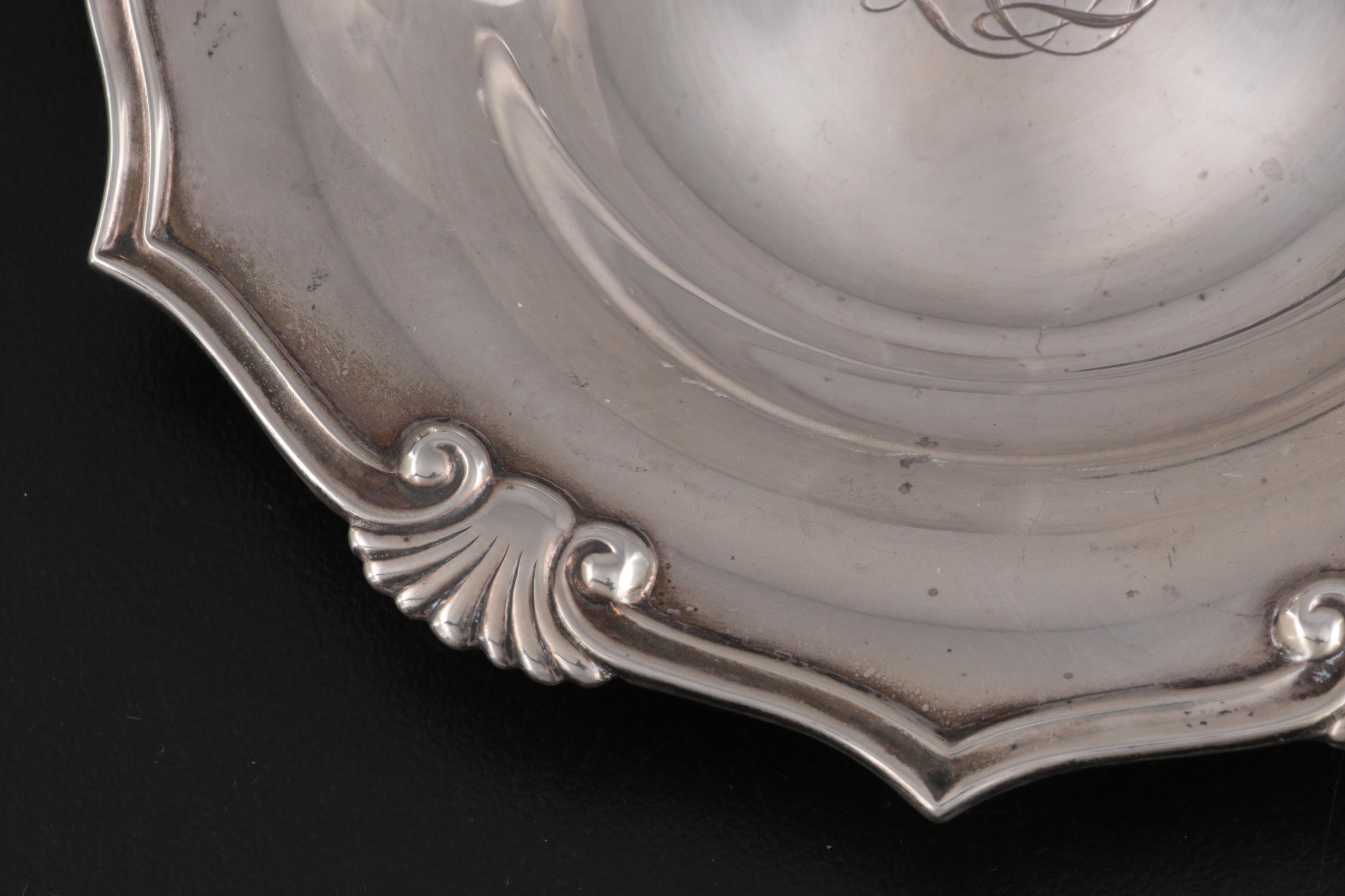 Tiffany & Co. Sterling Silver Scroll and Fan Motif Dish with Webster Porringer