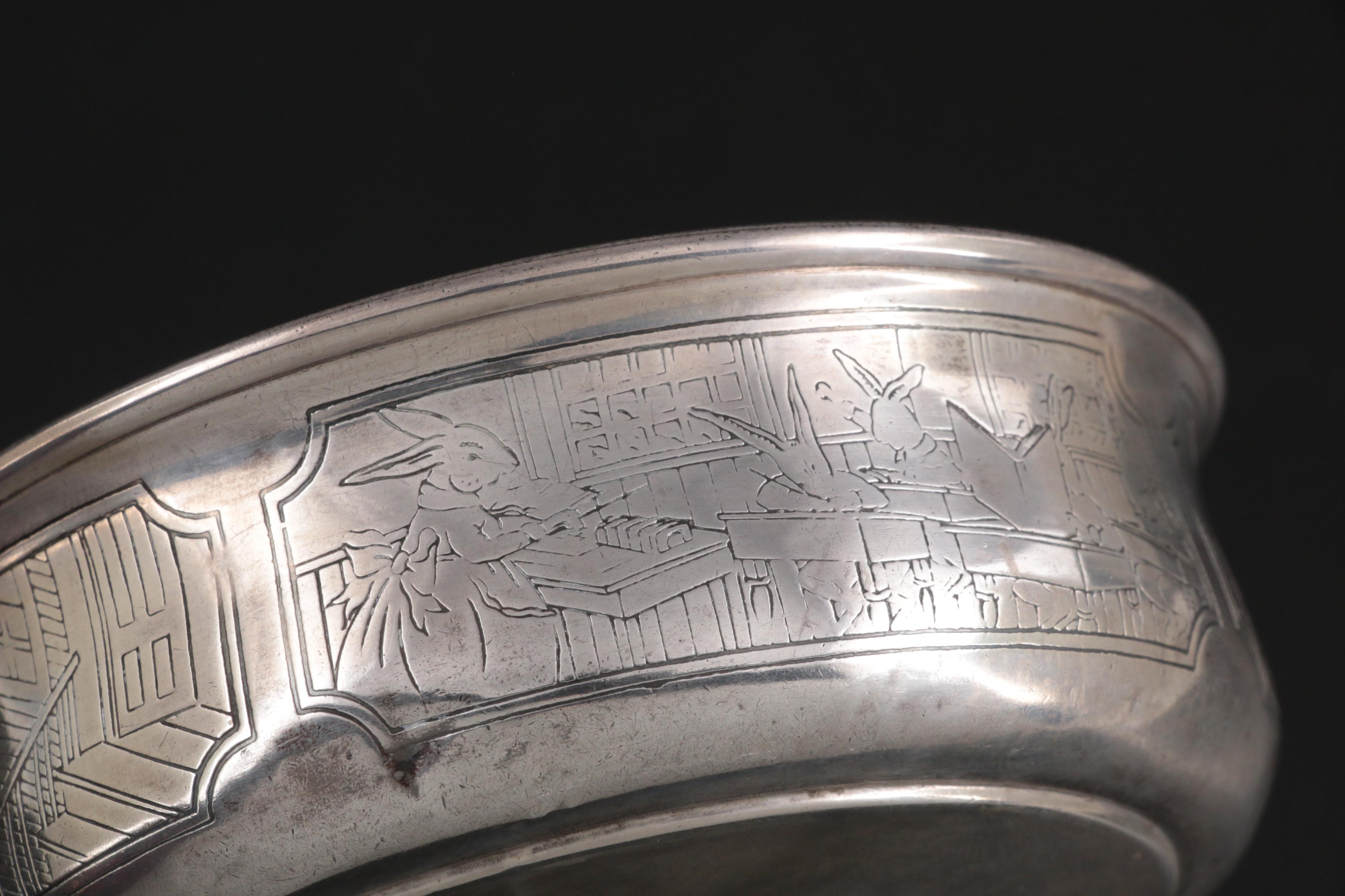 Tiffany & Co. Sterling Silver Scroll and Fan Motif Dish with Webster Porringer