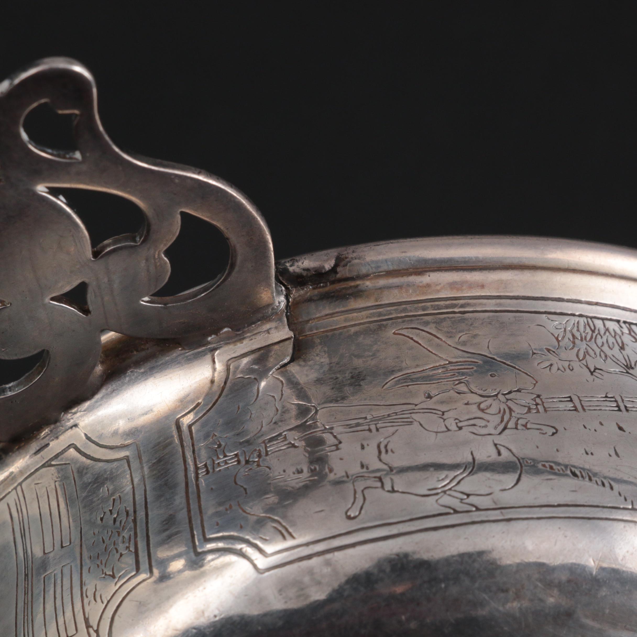 Tiffany & Co. Sterling Silver Scroll and Fan Motif Dish with Webster Porringer