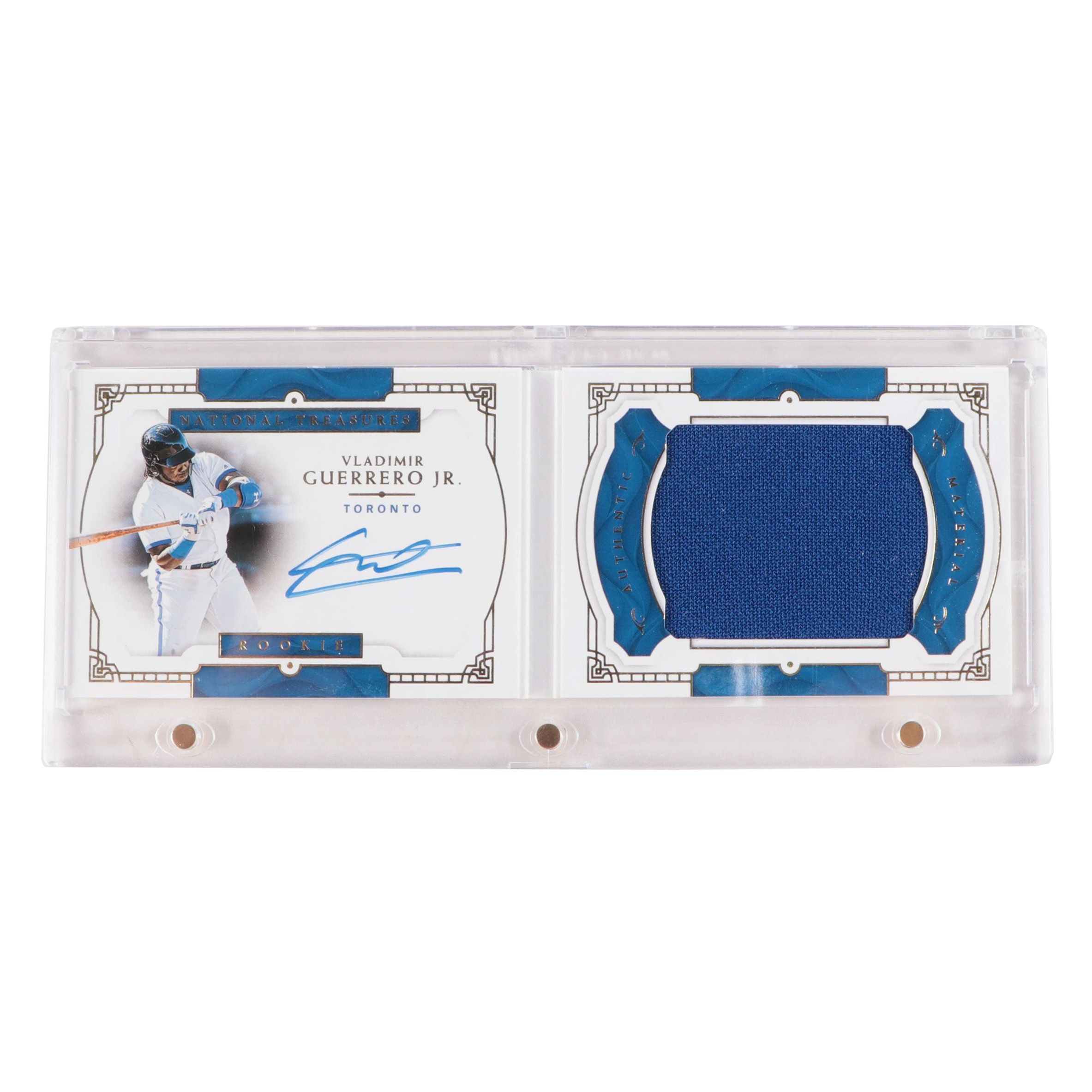2019 Vladimir Guerrero Jr. National Treasures 64/99 Rookie Auto & Jersey Card