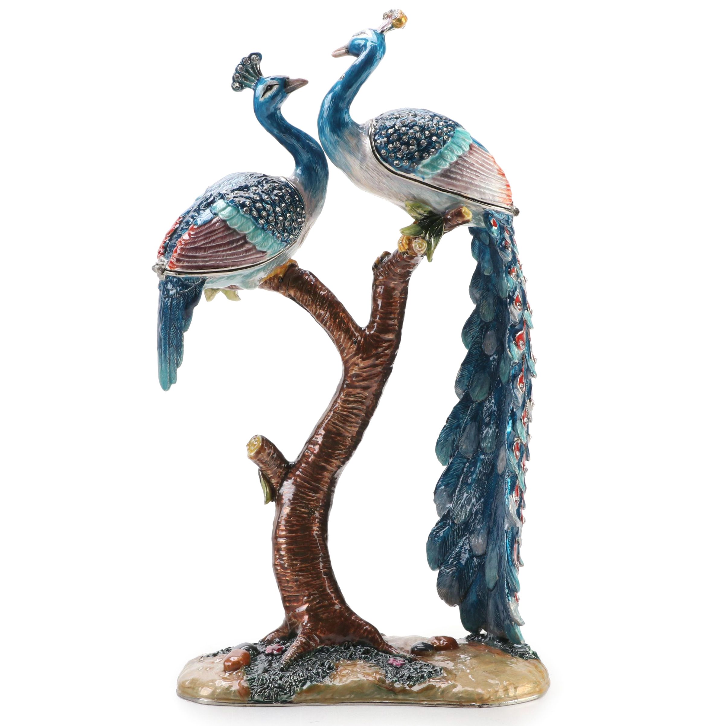 Jere Peacock Enameled Metal and Embellished Decorative Boxes | EBTH