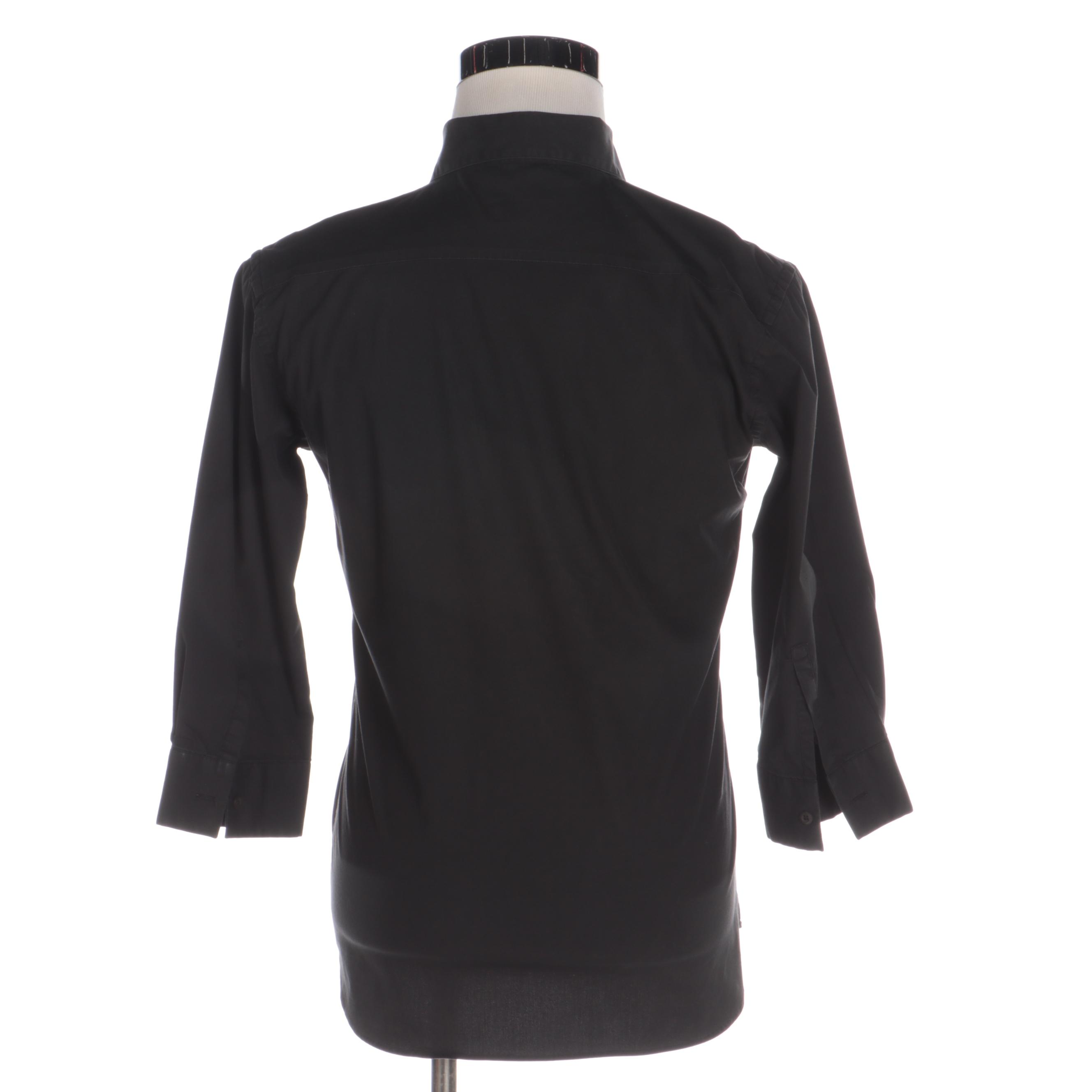 Prada Youth Button Down Black Cotton Blend Shirt