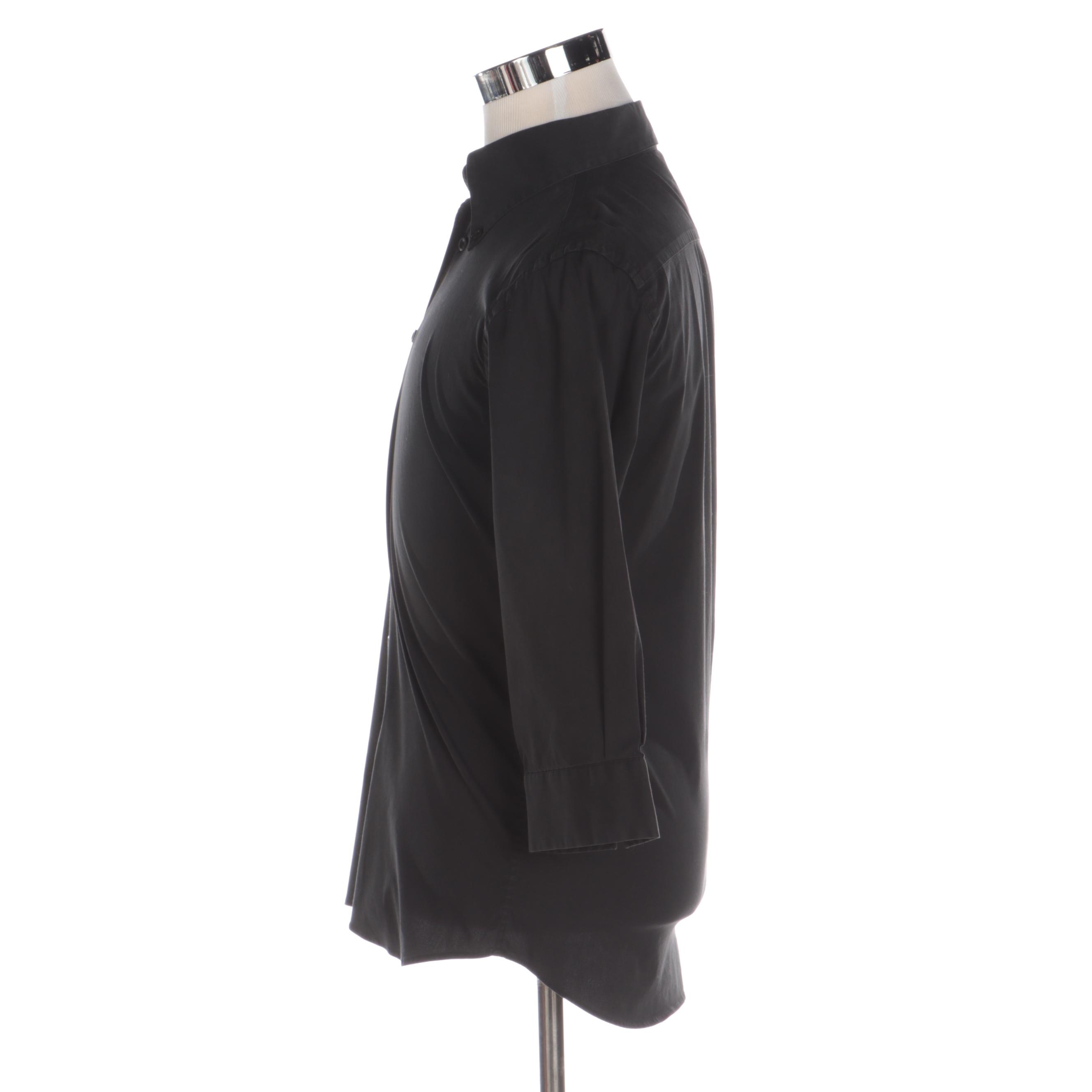 Prada Youth Button Down Black Cotton Blend Shirt