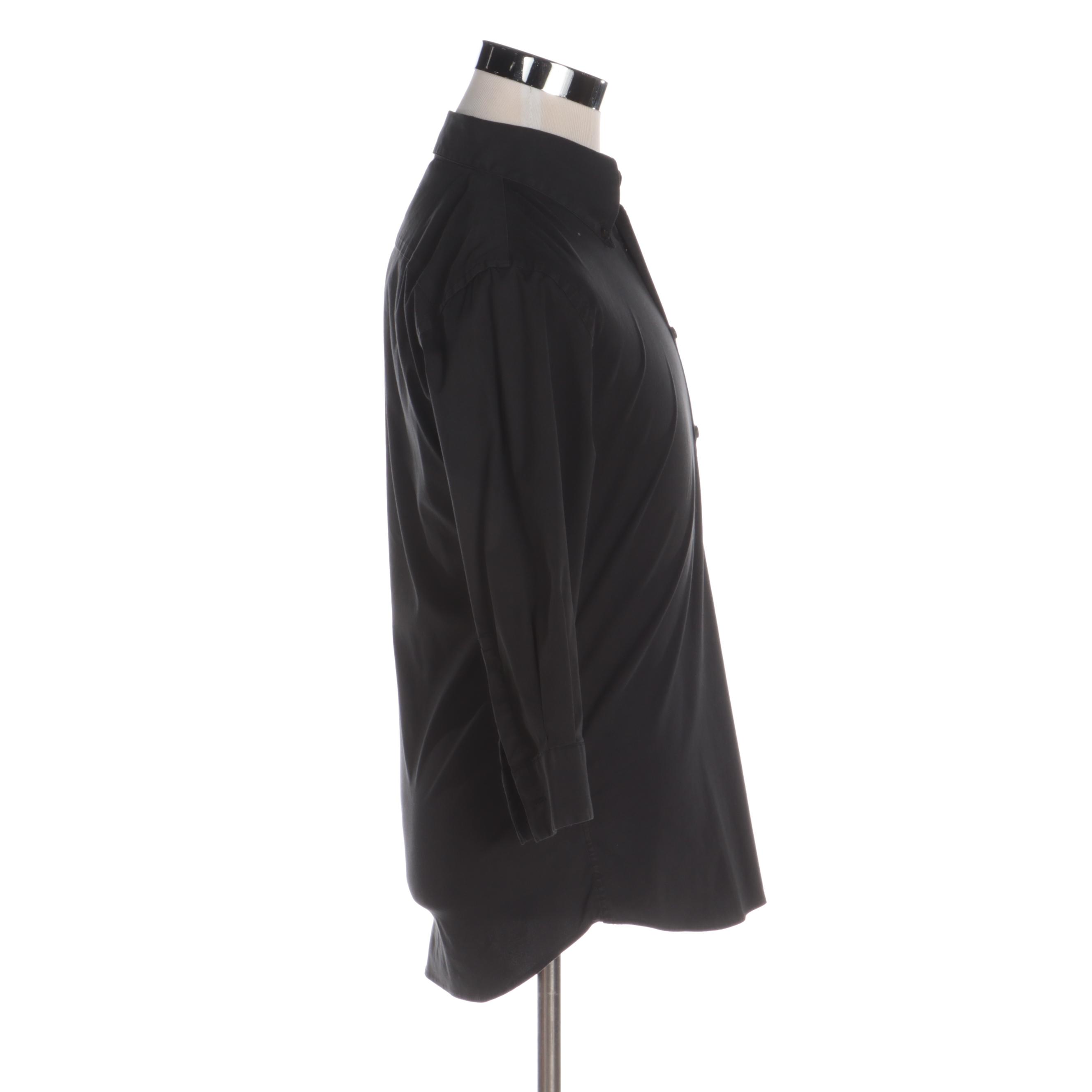 Prada Youth Button Down Black Cotton Blend Shirt