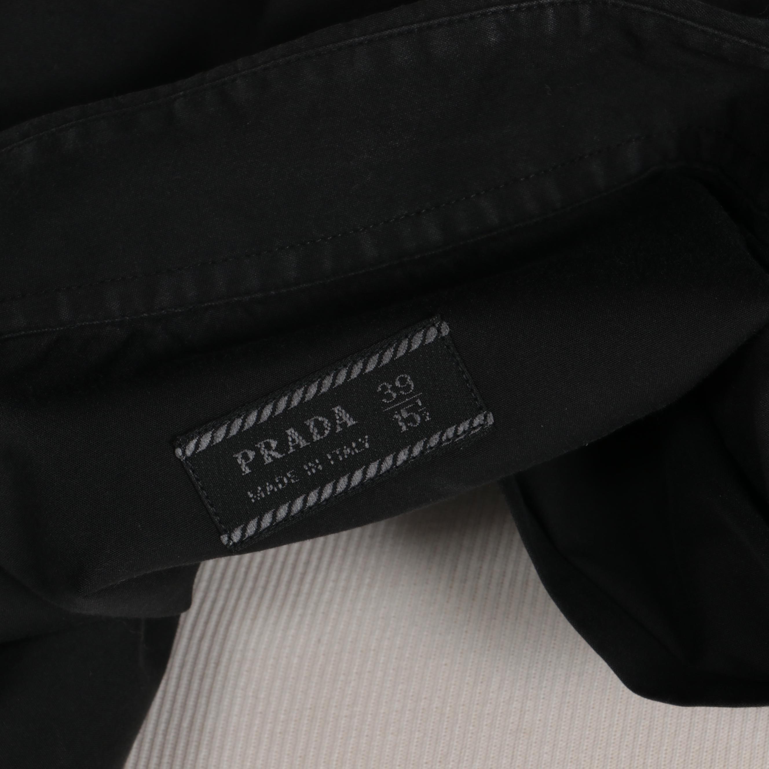 Prada Youth Button Down Black Cotton Blend Shirt