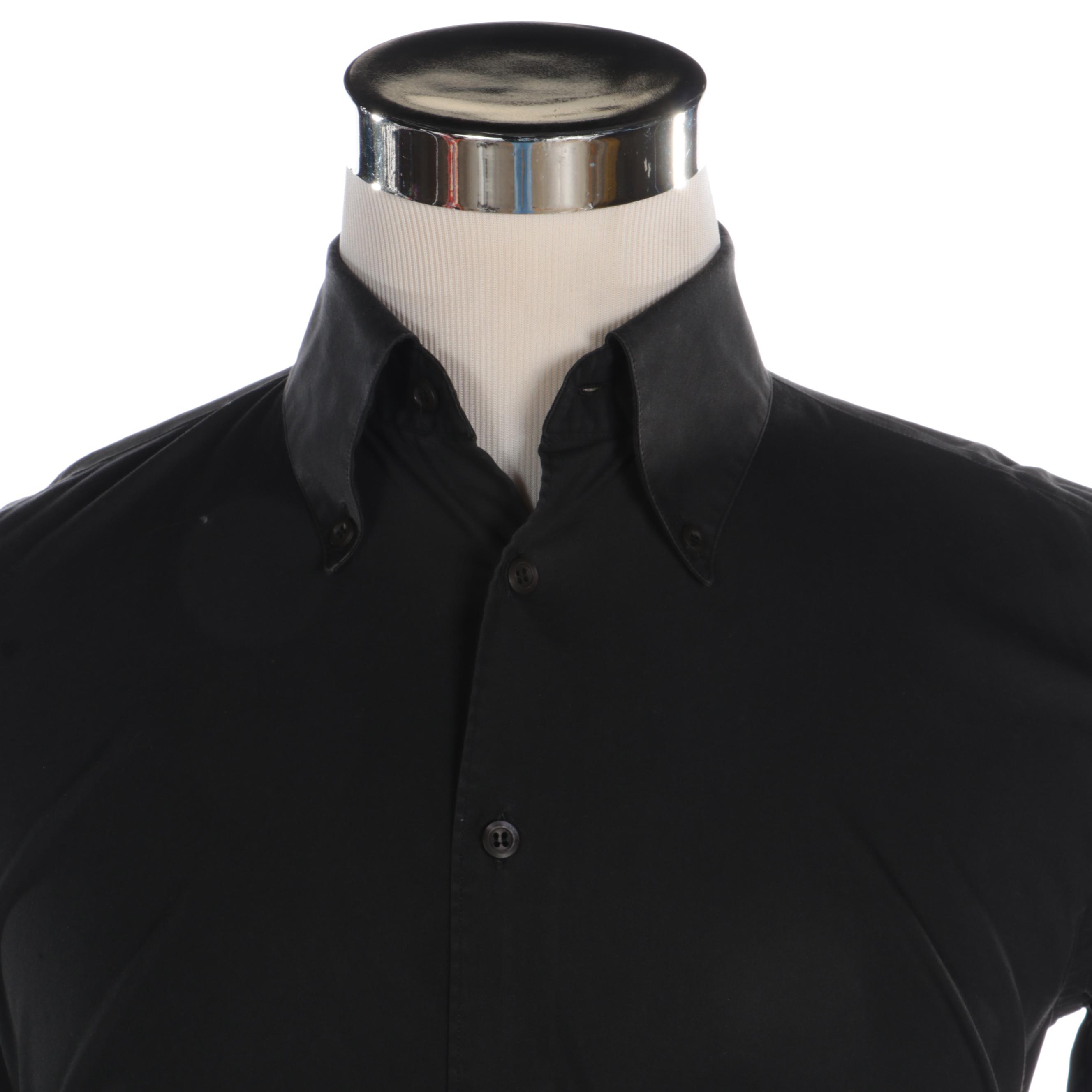 Prada Youth Button Down Black Cotton Blend Shirt