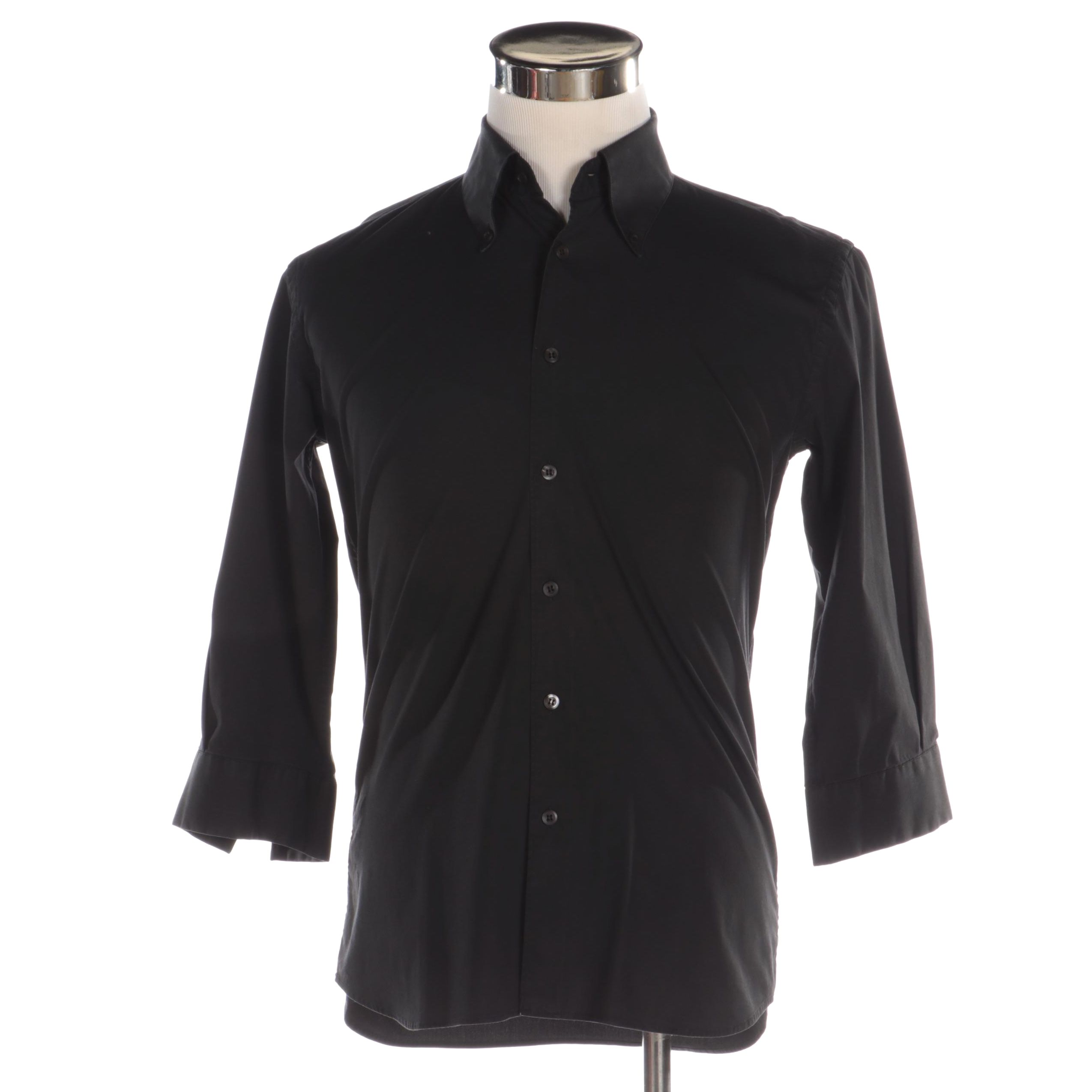 Prada Youth Button Down Black Cotton Blend Shirt