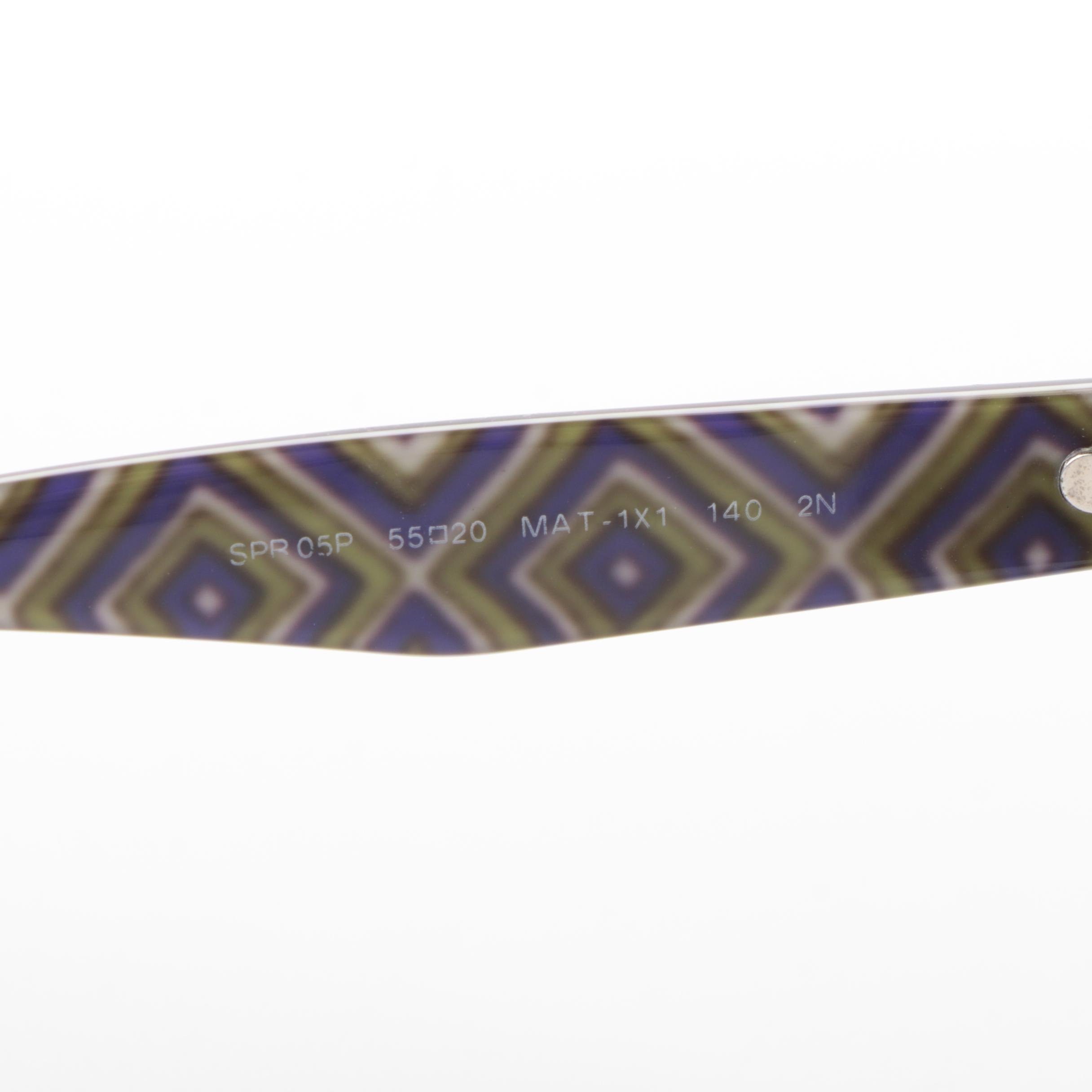 Prada SPR05P Purple Cat Eye Sunglasses with Case