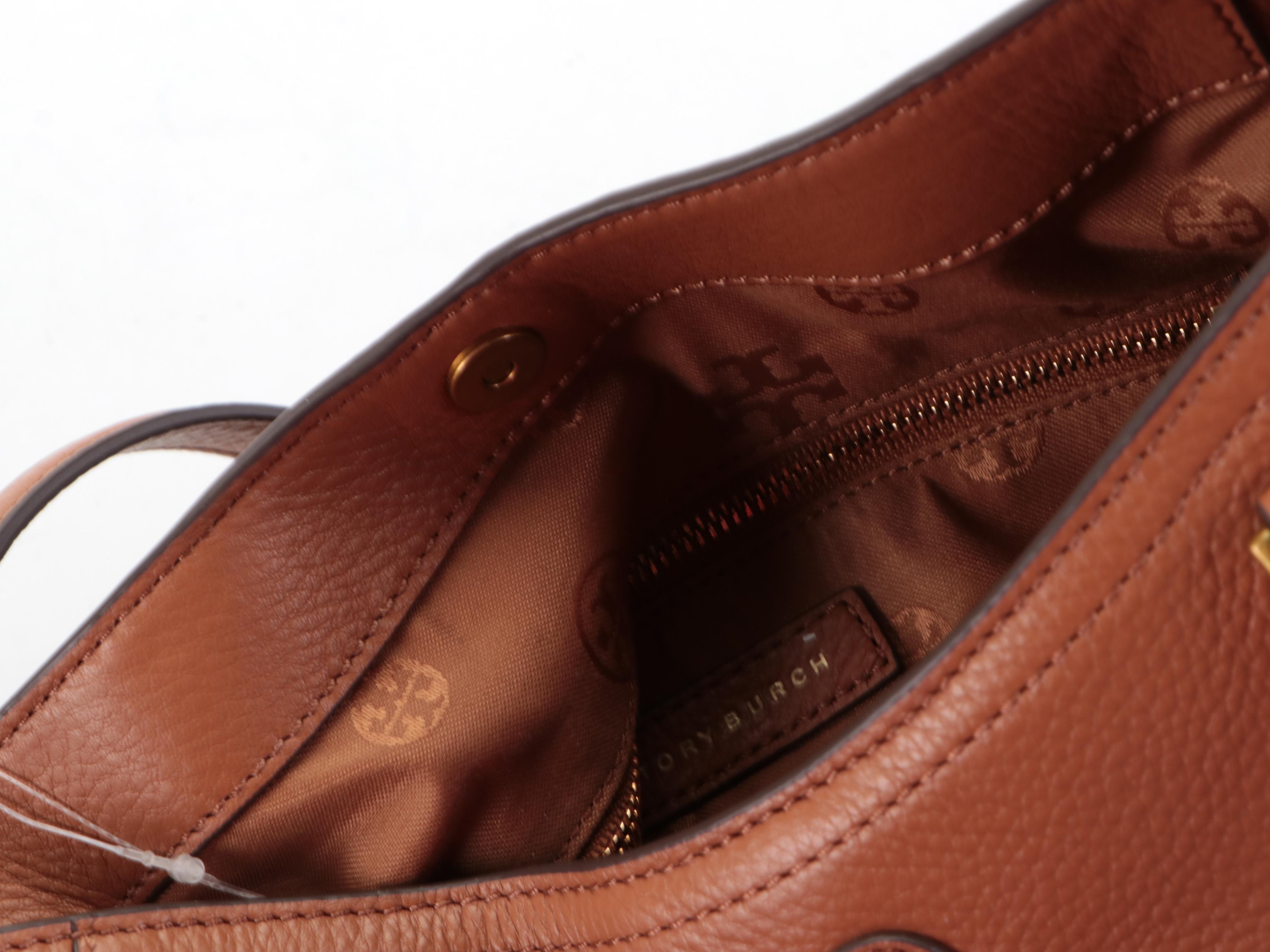 Tory Burch Frances Small Satchel in Bark Leather with Detachable Strap