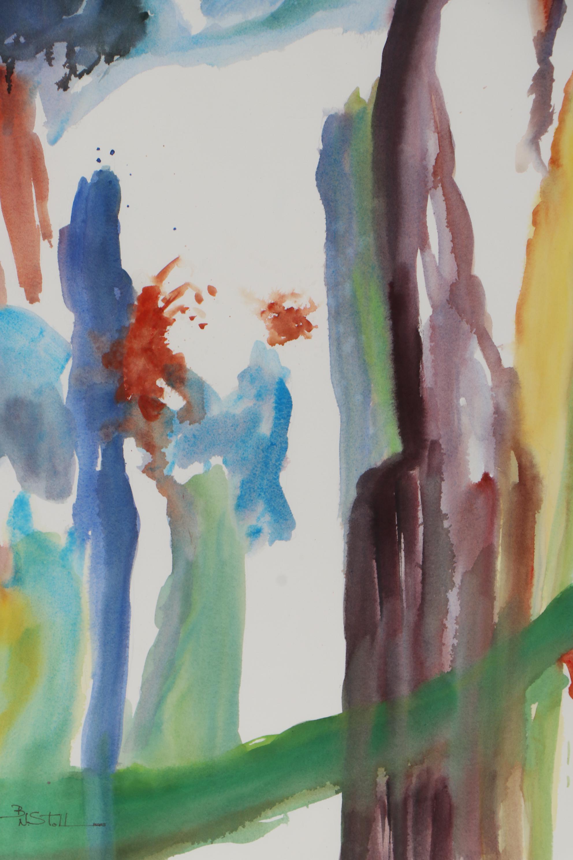 Barbara N. Stoll Watercolor Painting "Flight of Fancy," 1988