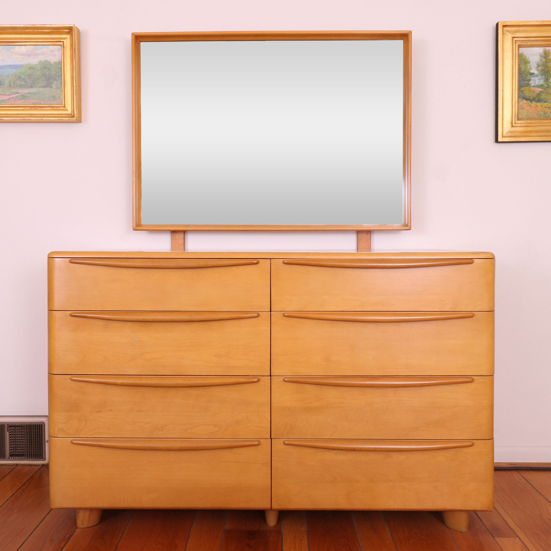 Heywood-Wakefield "Encore" Mid Century Modern Birch Dresser with Mirror
