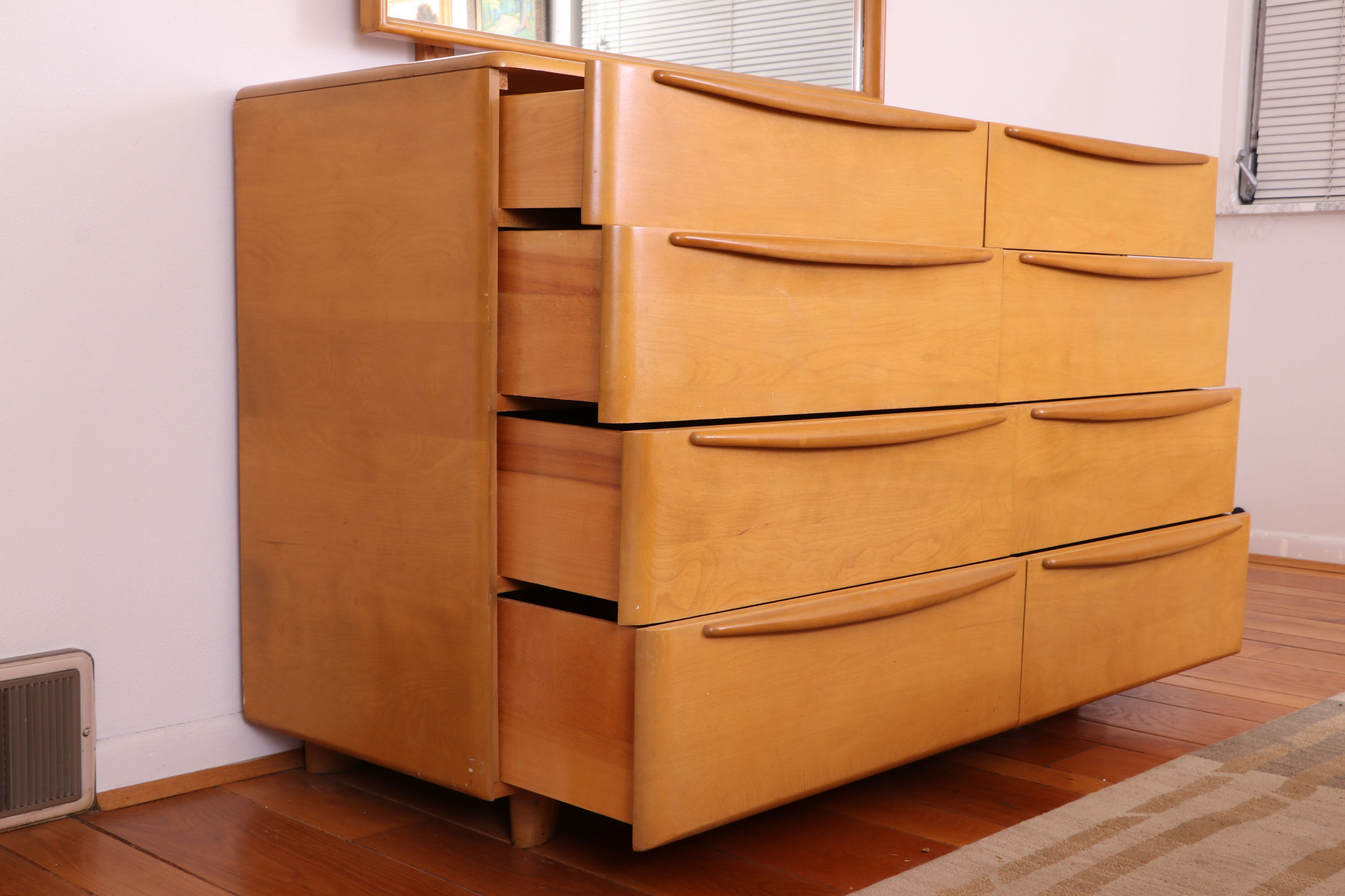 Heywood-Wakefield "Encore" Mid Century Modern Birch Dresser with Mirror