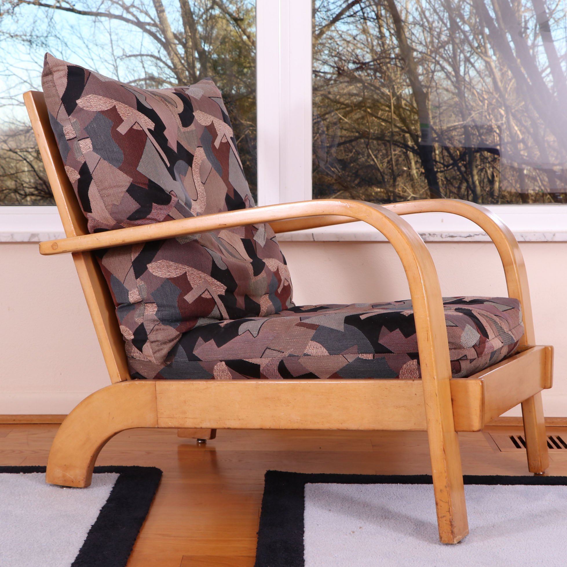 Russel Wright for Conant Ball Art Deco Bentwood Lounge Chair, 1930s