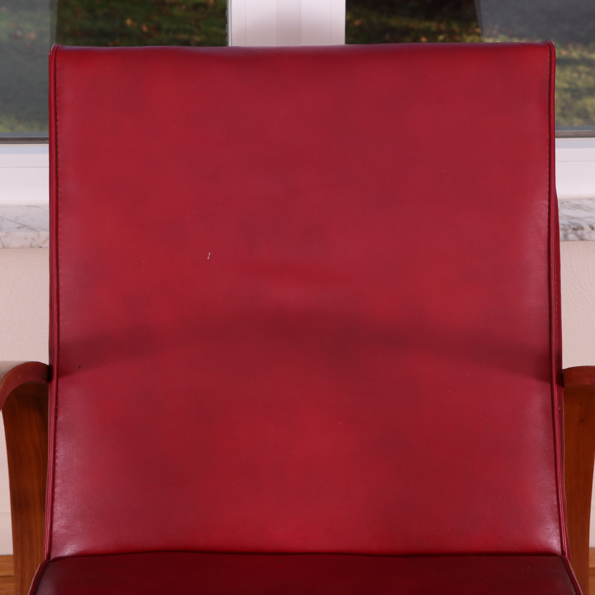 Pair of Shampaine Company Art Deco Bentwood and Vinyl Armchairs, 1930s