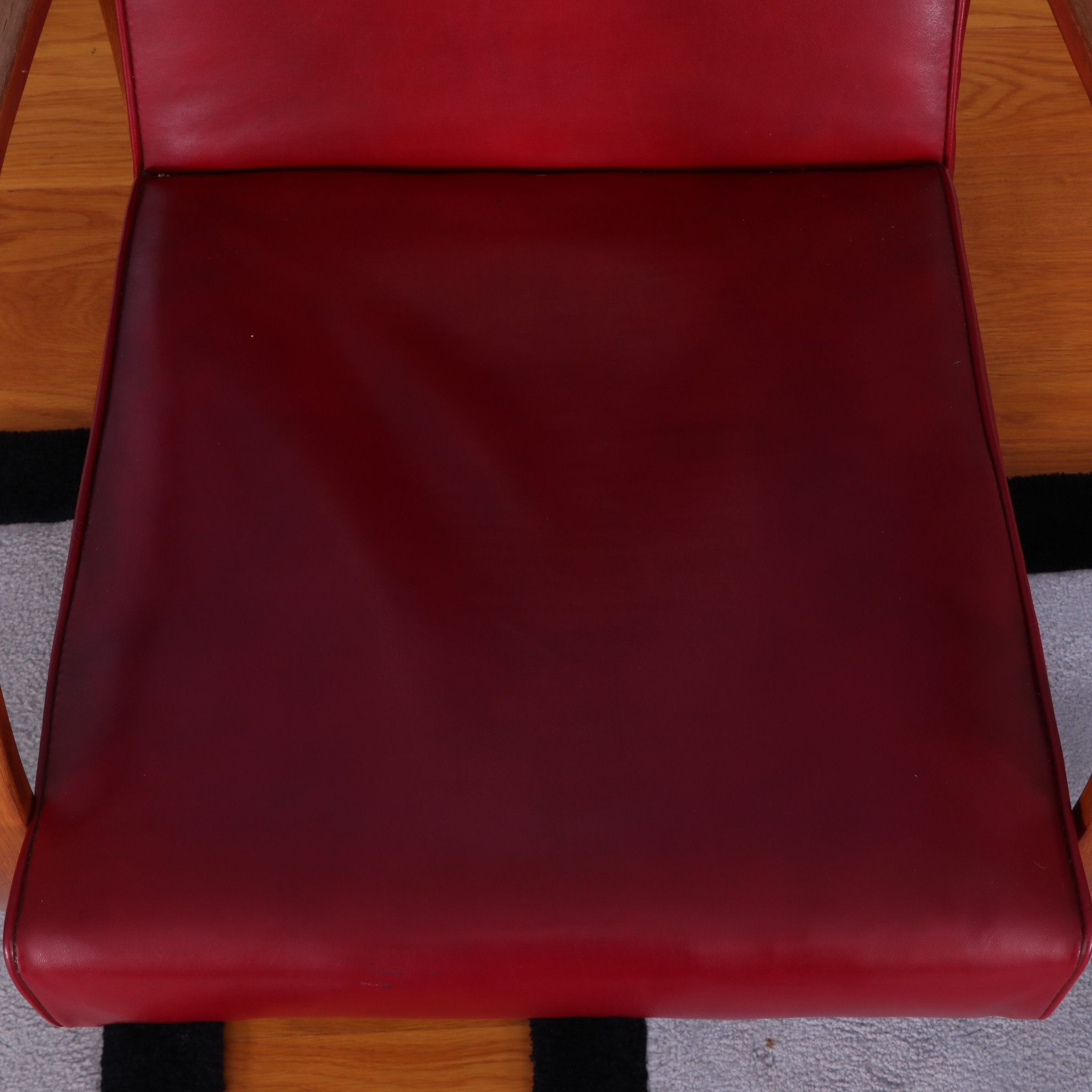 Pair of Shampaine Company Art Deco Bentwood and Vinyl Armchairs, 1930s