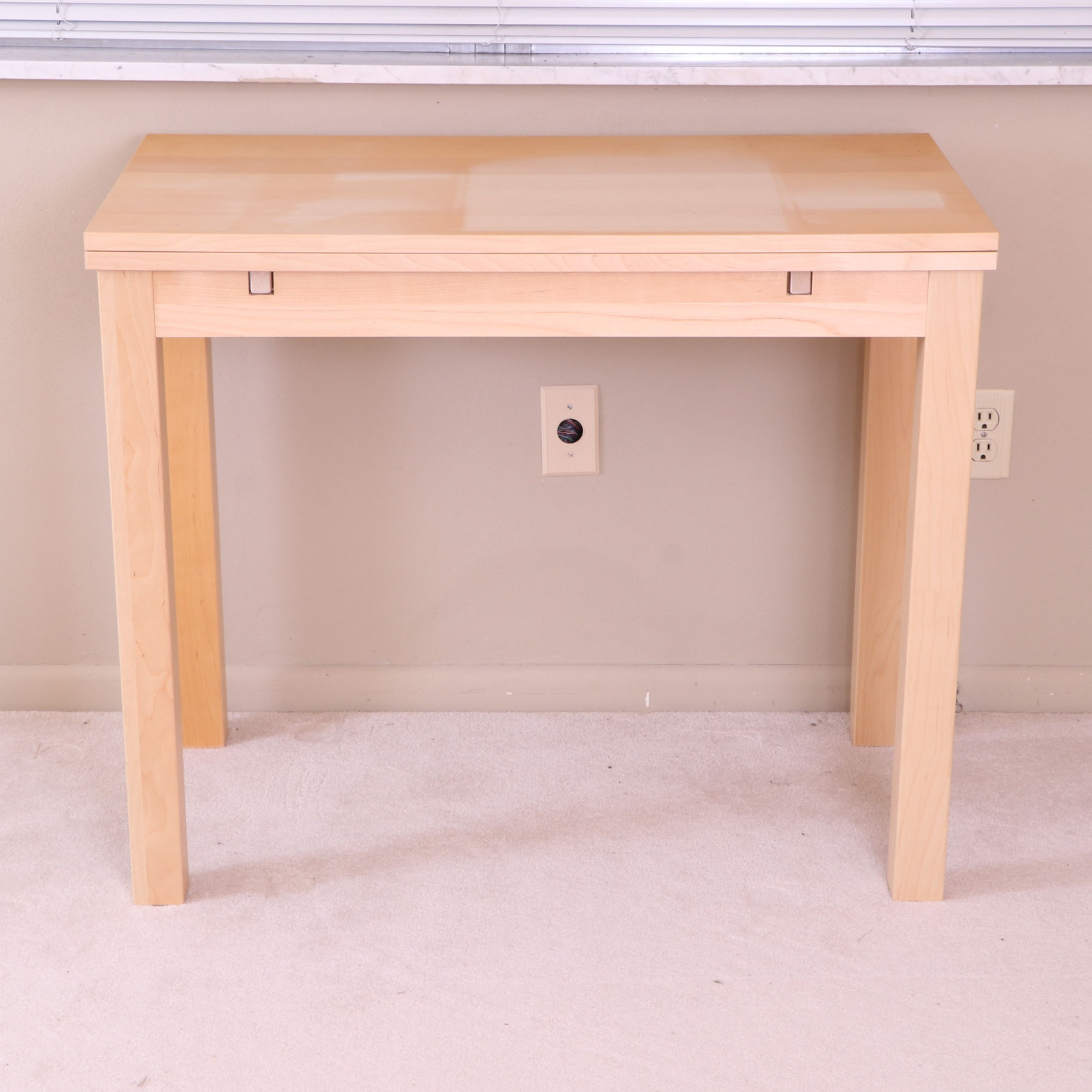 IKEA "Bjursta" Oak Veneer Extendable Table and "Skruvsta" Task Chair in White