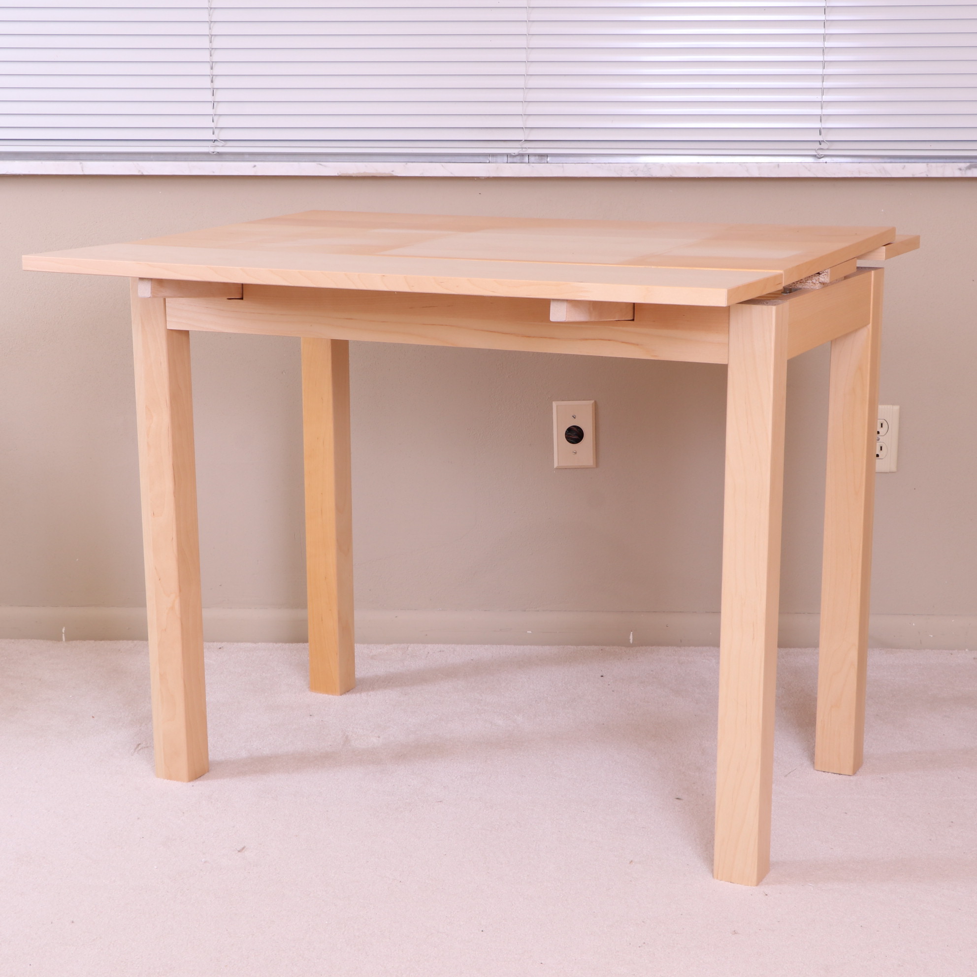 IKEA "Bjursta" Oak Veneer Extendable Table and "Skruvsta" Task Chair in White