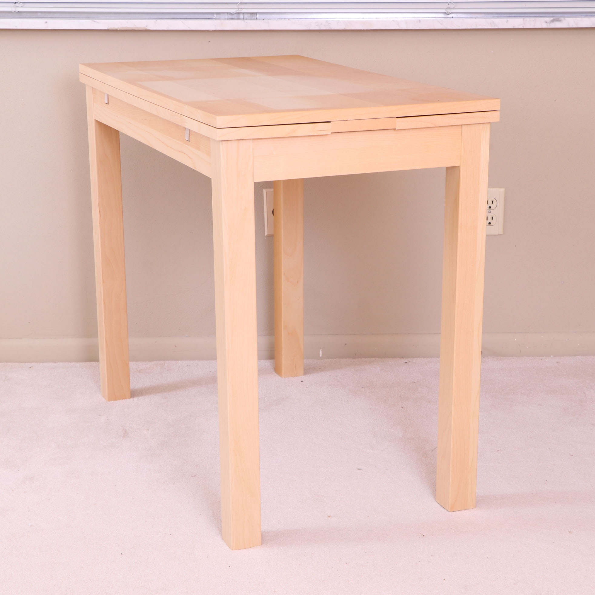 IKEA "Bjursta" Oak Veneer Extendable Table and "Skruvsta" Task Chair in White