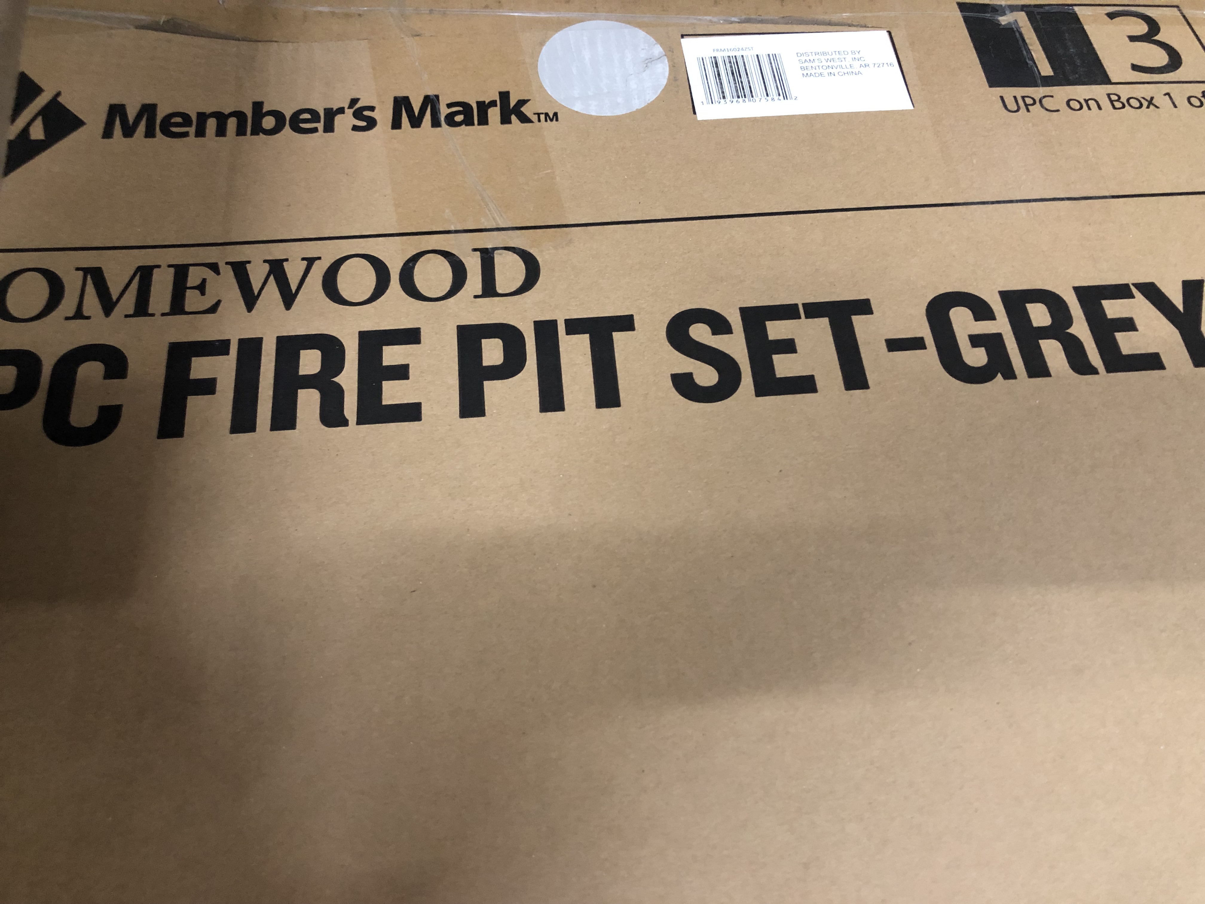 Member's Mark "Homewood" 7-Piece Counter-Height Fire Pit Set