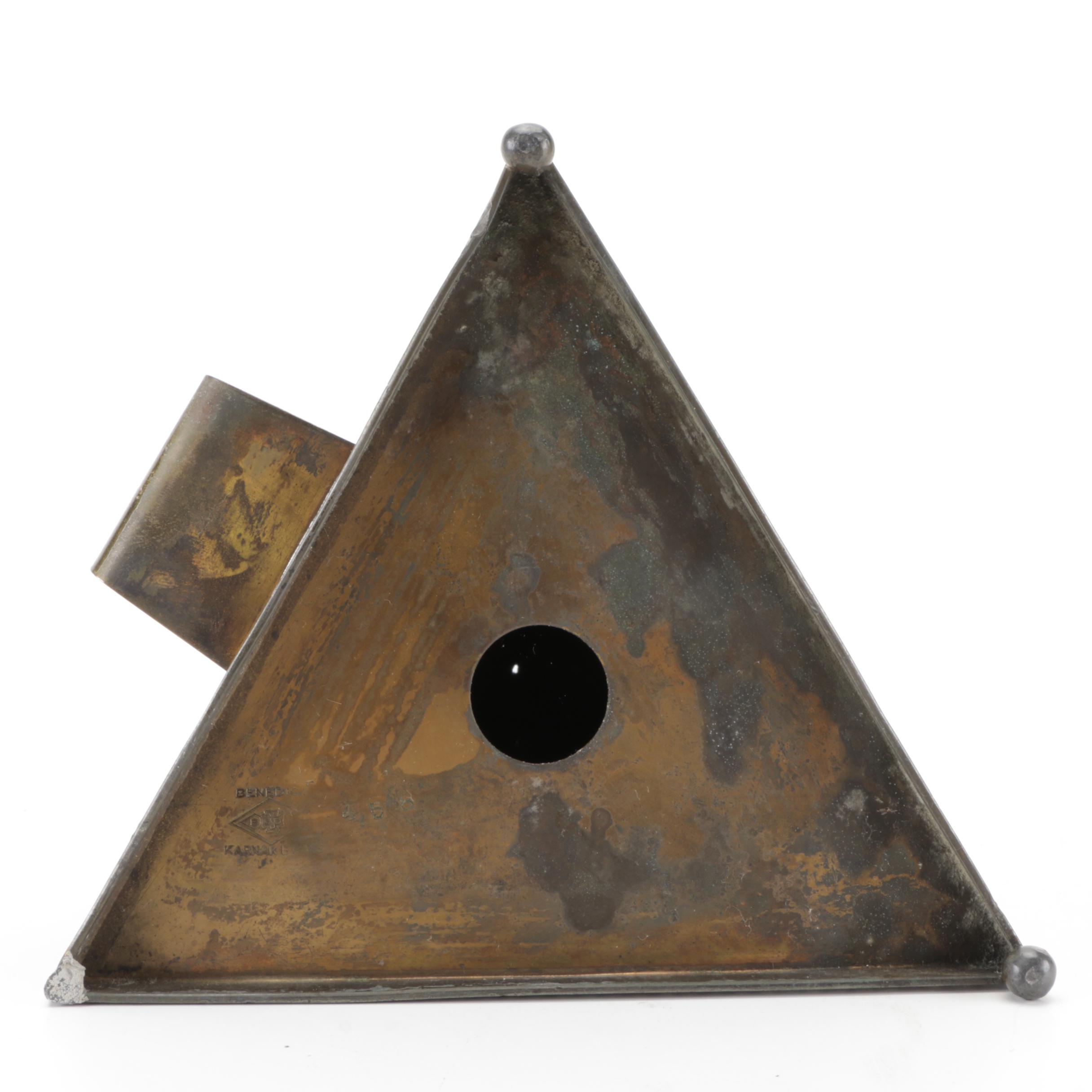 Egyptian Revival Benedict Karnak Brass Candle Holder