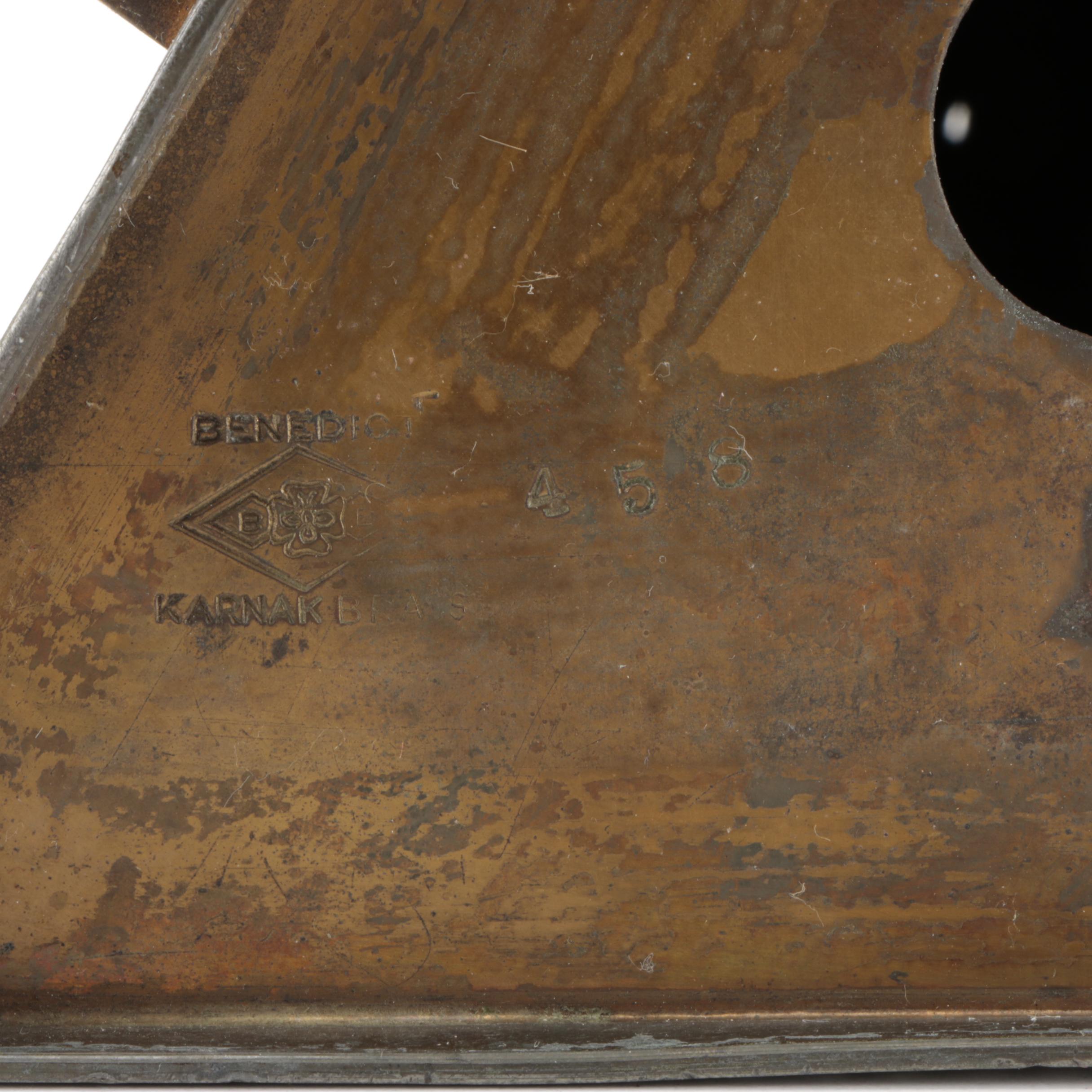 Egyptian Revival Benedict Karnak Brass Candle Holder