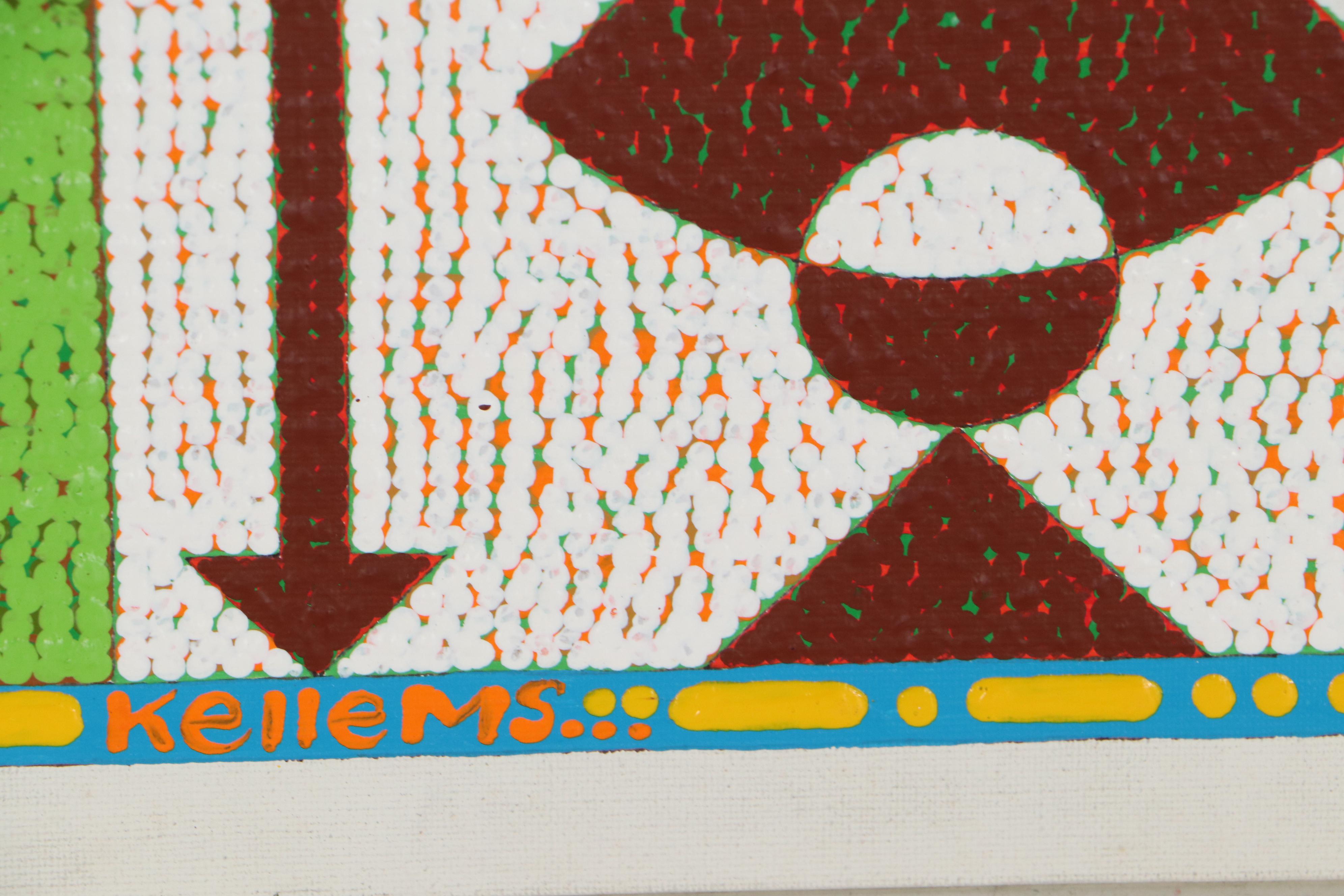 Jerry Kellems Abstract Geometric Acrylic Painting