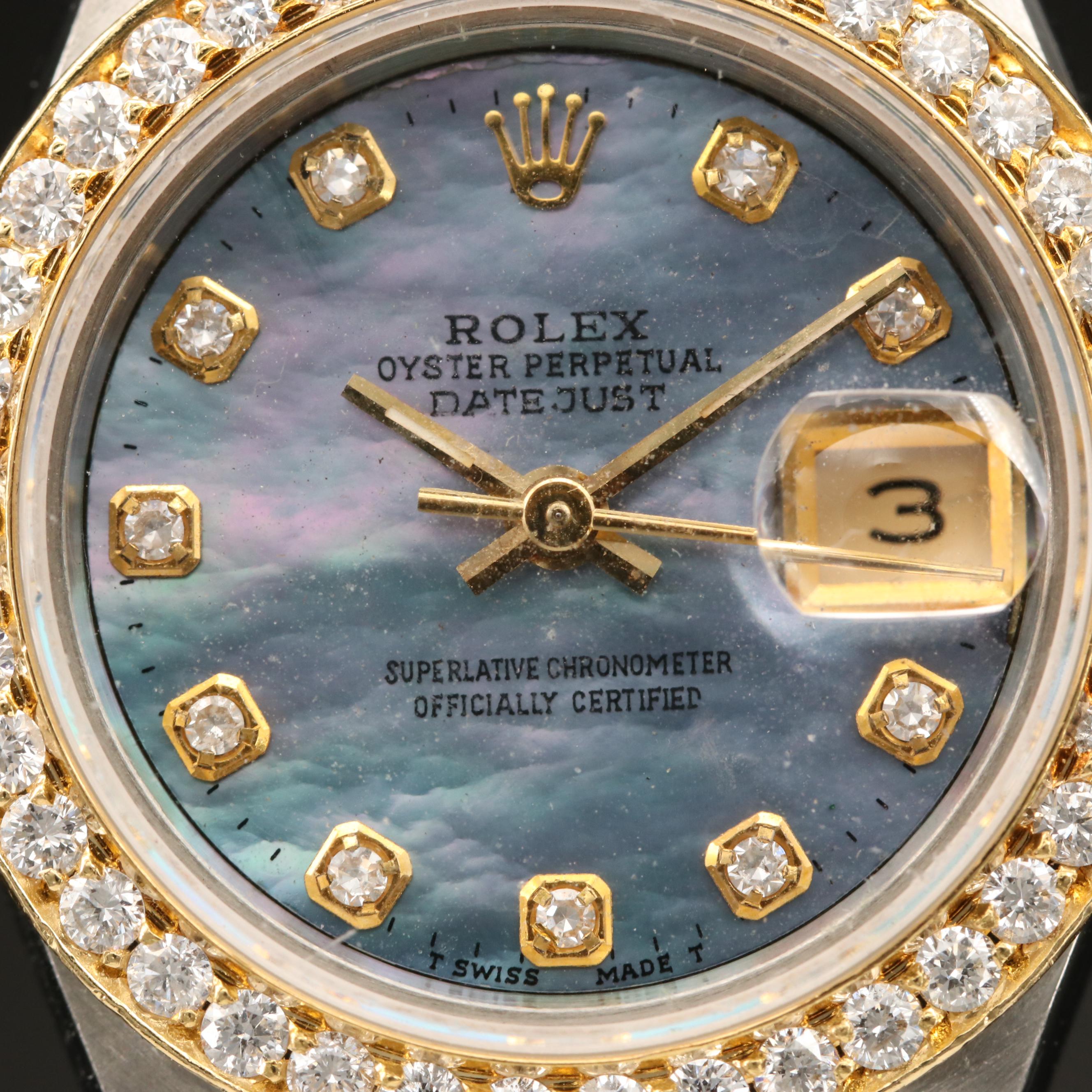 1993 Rolex Datejust Mother of Pearl and 1.09 CTW Diamond Watch