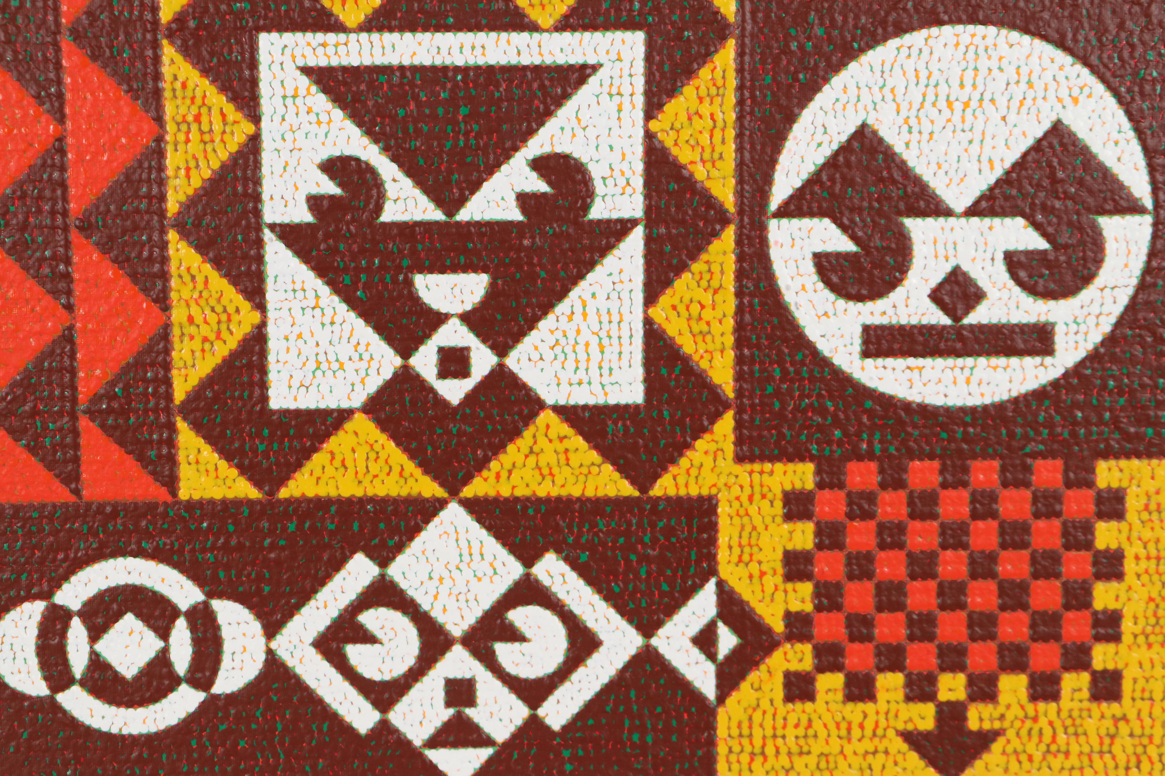 Jerry Kellems Abstract Geometric Acrylic Painting, 21st Century