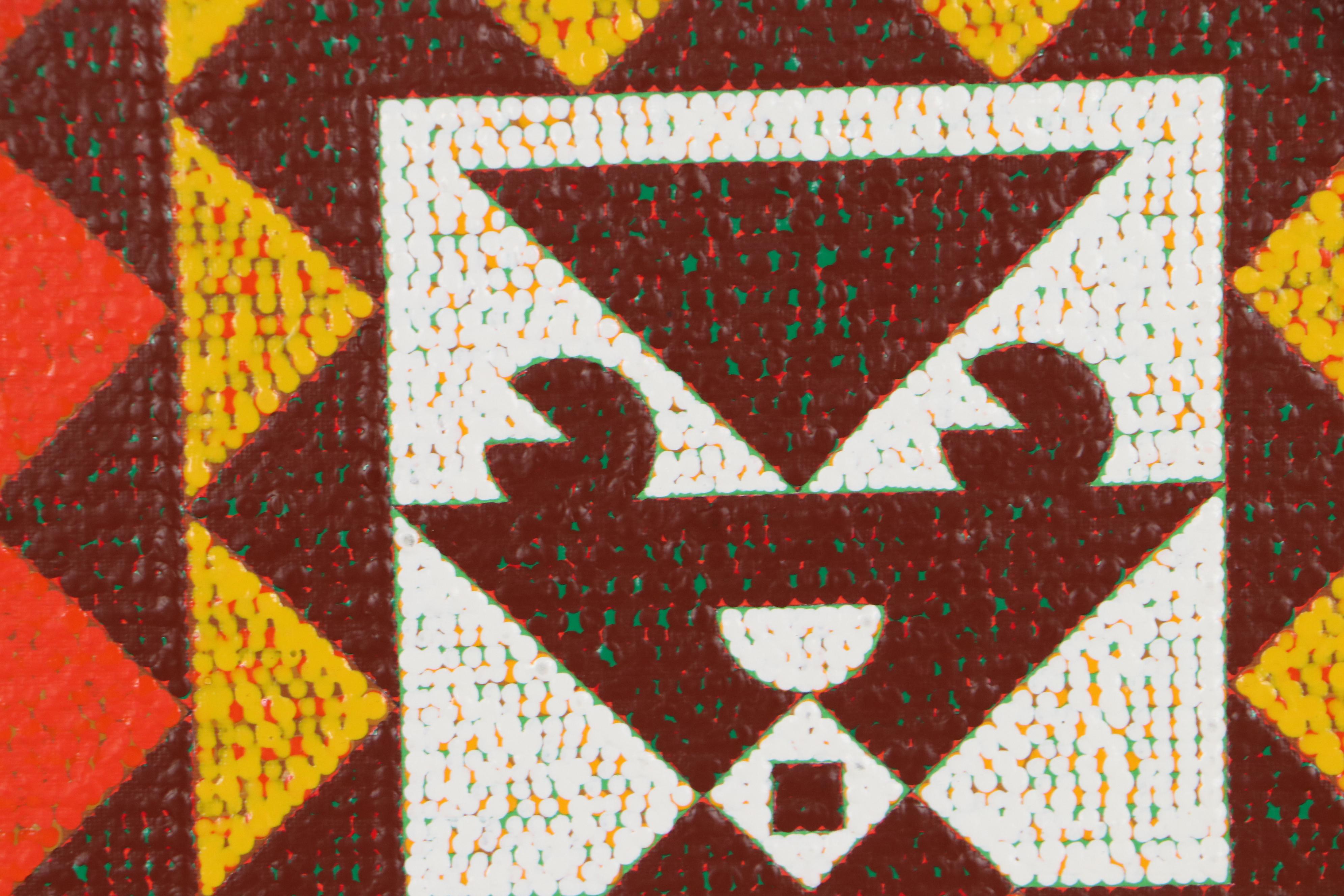 Jerry Kellems Abstract Geometric Acrylic Painting, 21st Century