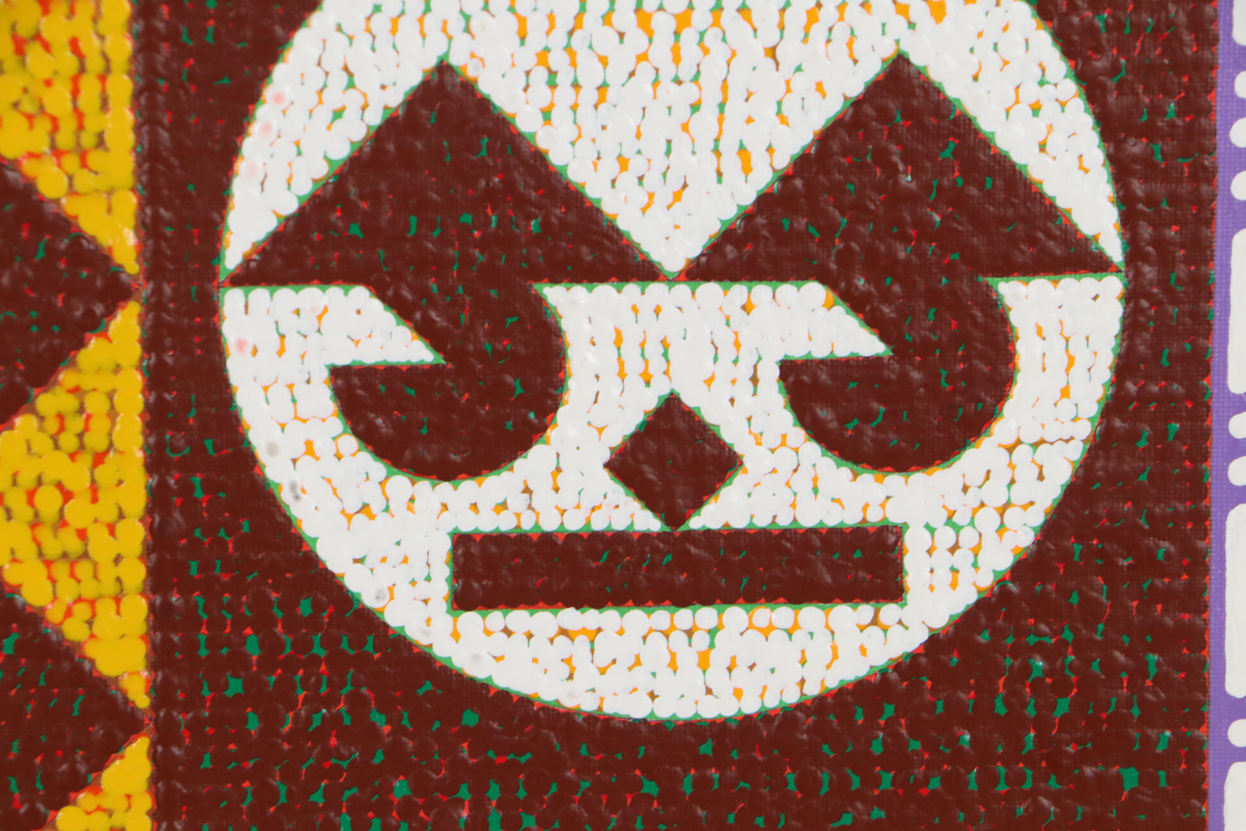 Jerry Kellems Abstract Geometric Acrylic Painting, 21st Century