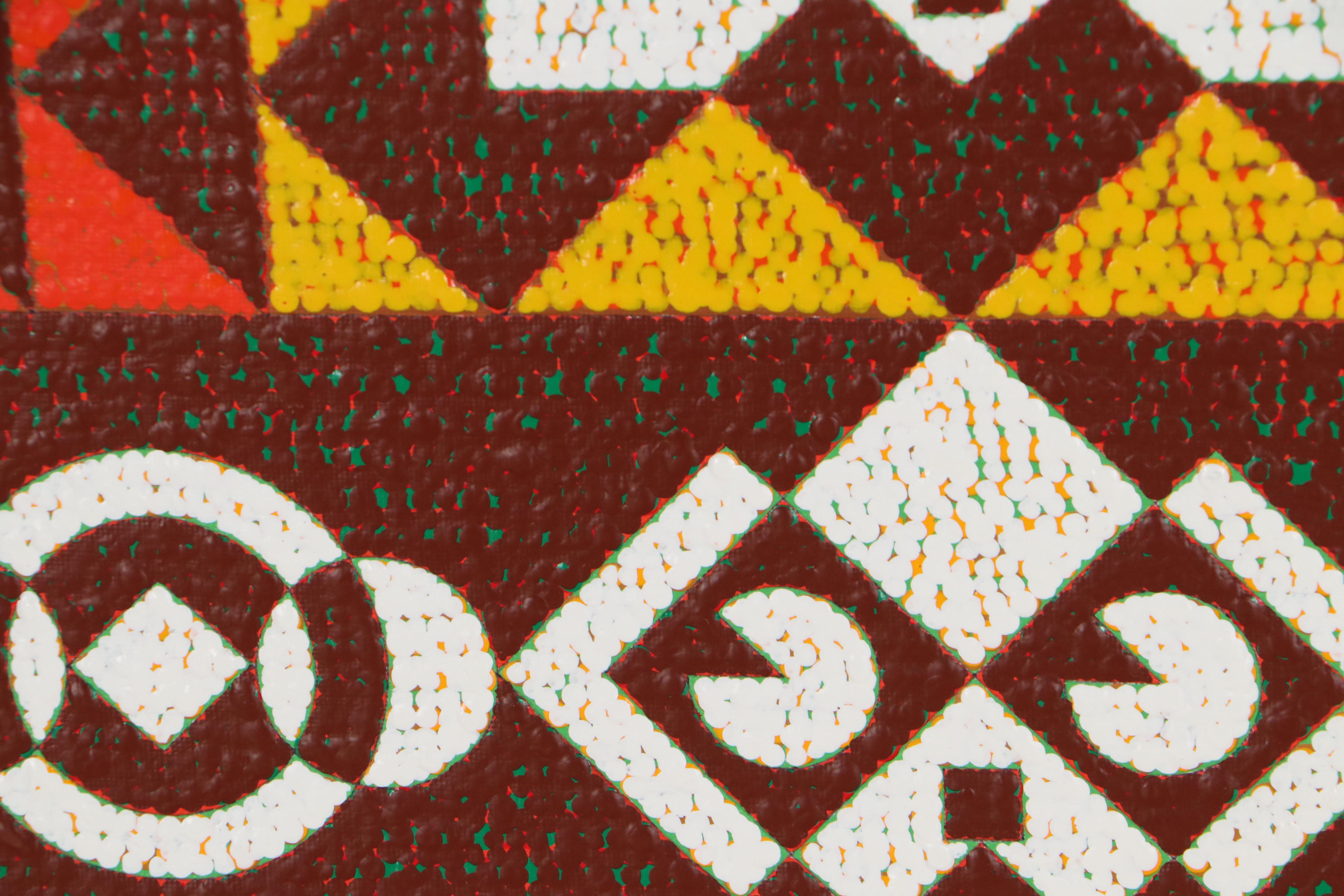 Jerry Kellems Abstract Geometric Acrylic Painting, 21st Century