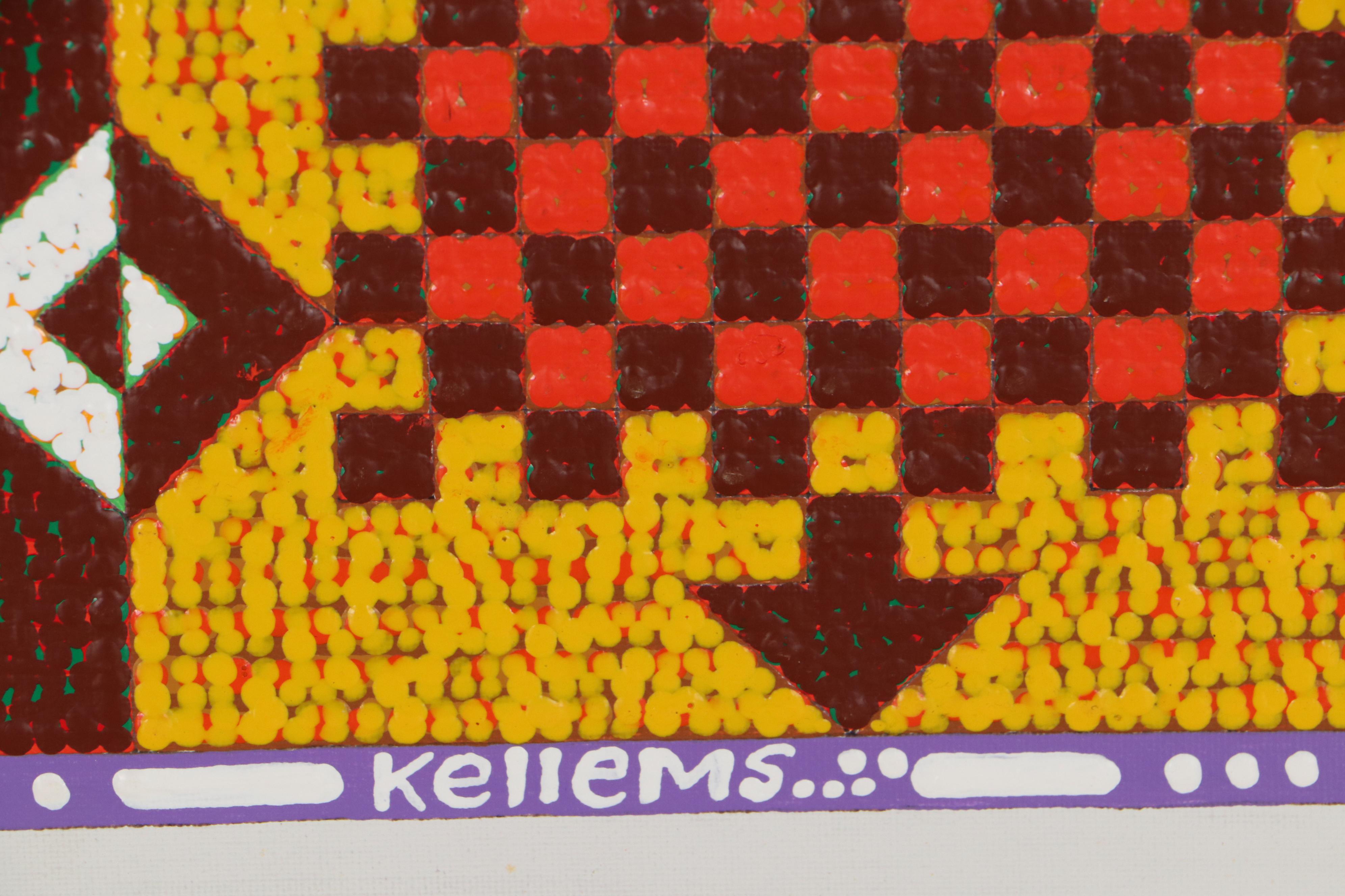 Jerry Kellems Abstract Geometric Acrylic Painting, 21st Century