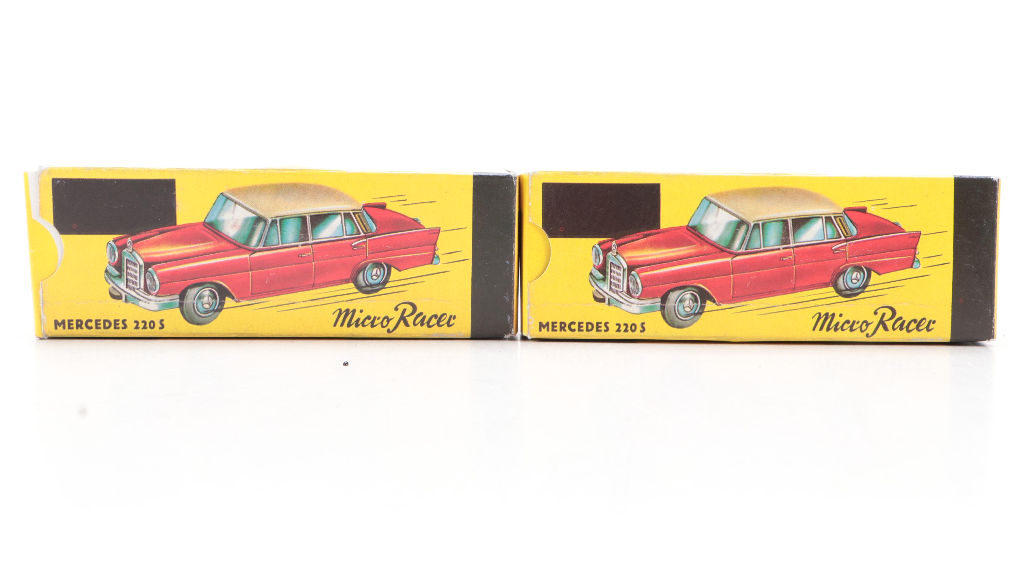 Schuco "Micro Racers" Diecast Key Cars with Mercedes 220 S and 190 SL