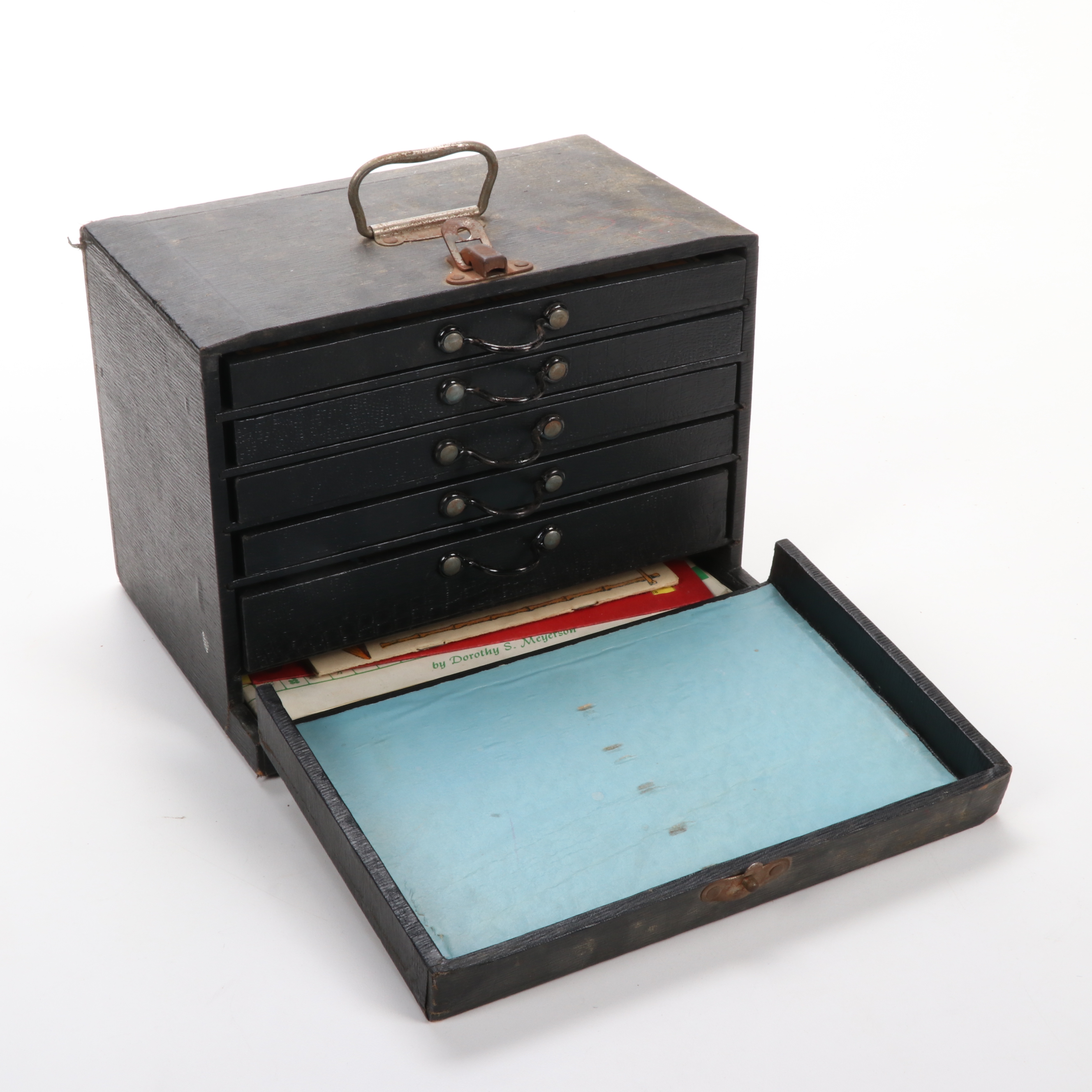 Bakelite Mah Jongg Set with Case and National Mah Jongg League Rule Book, 1960s