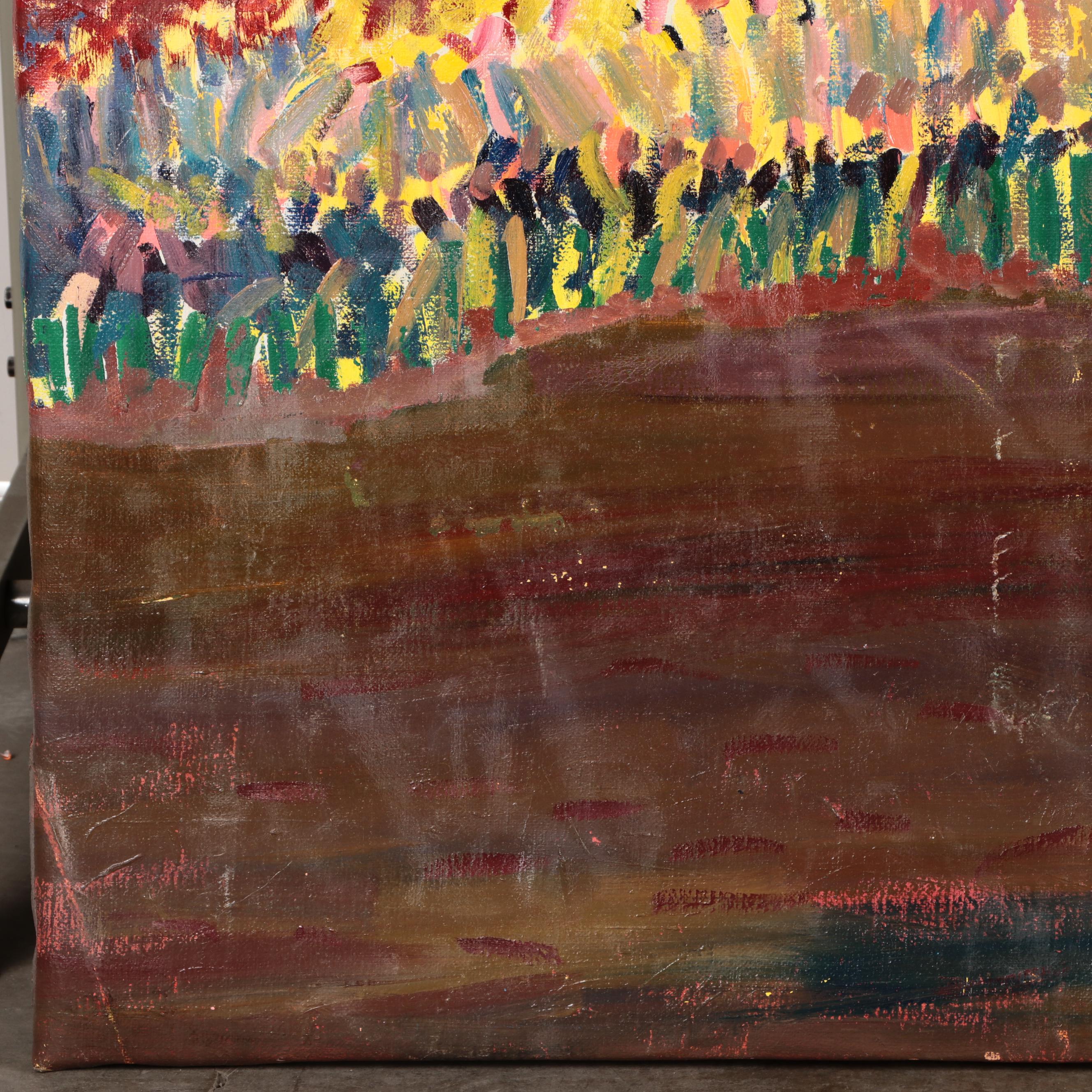 Jerald Mironov Large-Scale Abstract Landscape Oil Painting, Late 20th Century